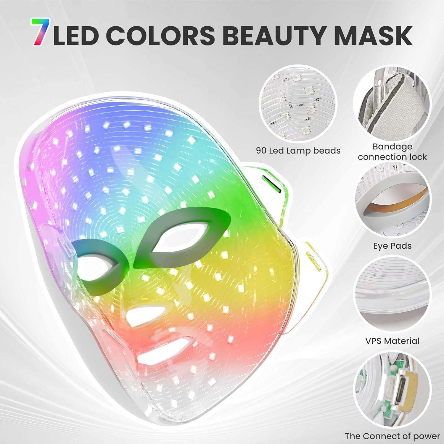 Máscara Facial LED Inalámbrica Gelpal 7 Colores Tratamiento Piel