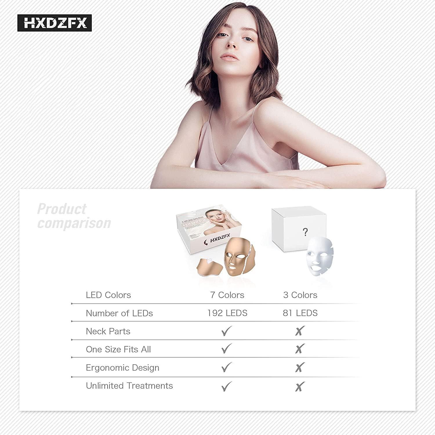 Máscara de Terapia de Luz LED Facial HXDZFX HK207 7 Colores