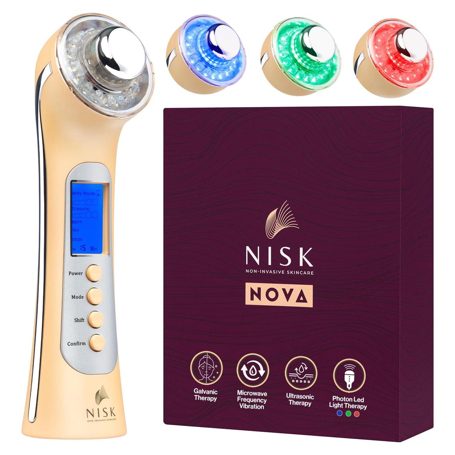 Varita Facial Nova 4-en-1: Luz LED, Limpieza Galvánica y Rejuvenecimiento