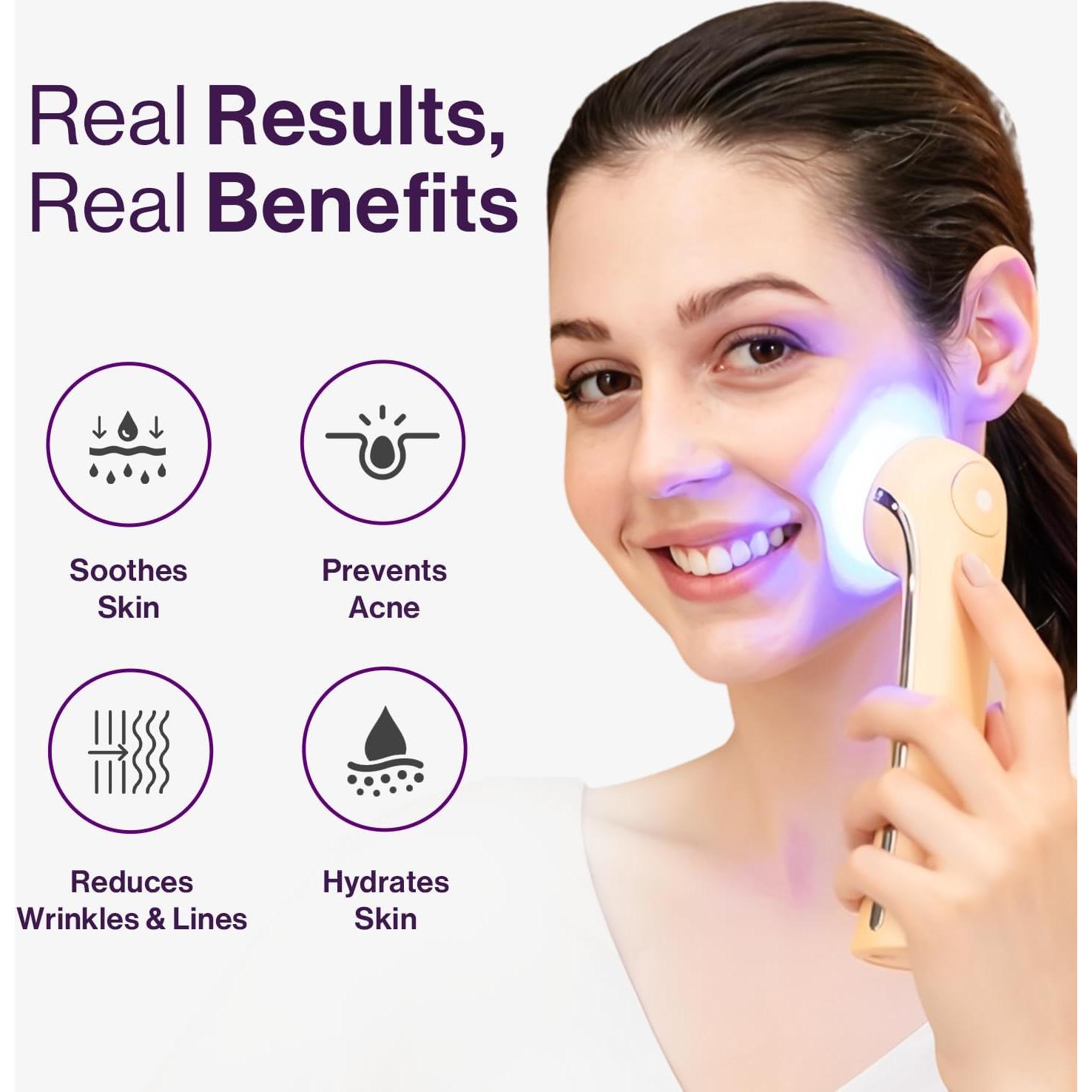 Varita Facial Nova 4-en-1: Luz LED, Limpieza Galvánica y Rejuvenecimiento