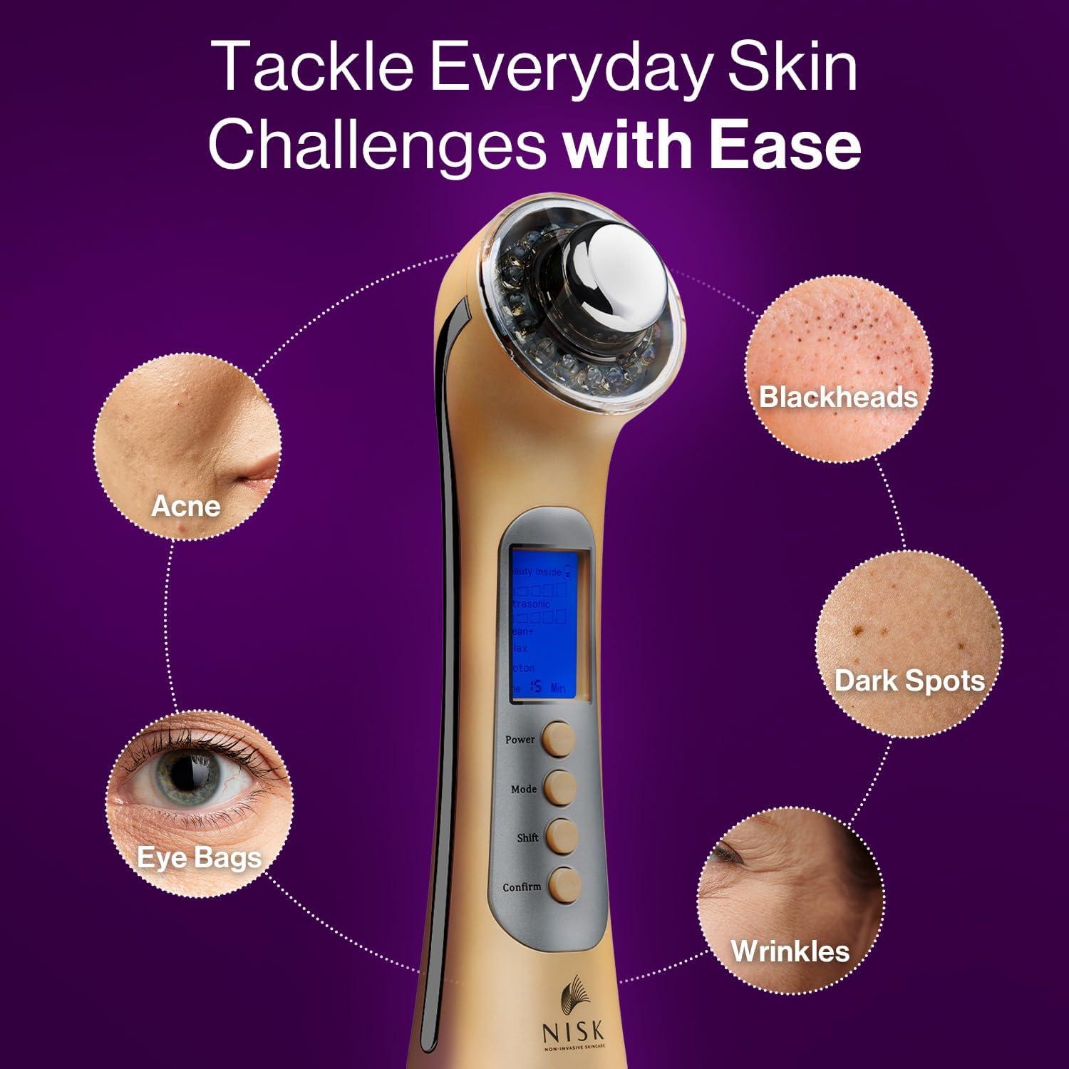 Varita Facial Nova 4-en-1: Luz LED, Limpieza Galvánica y Rejuvenecimiento