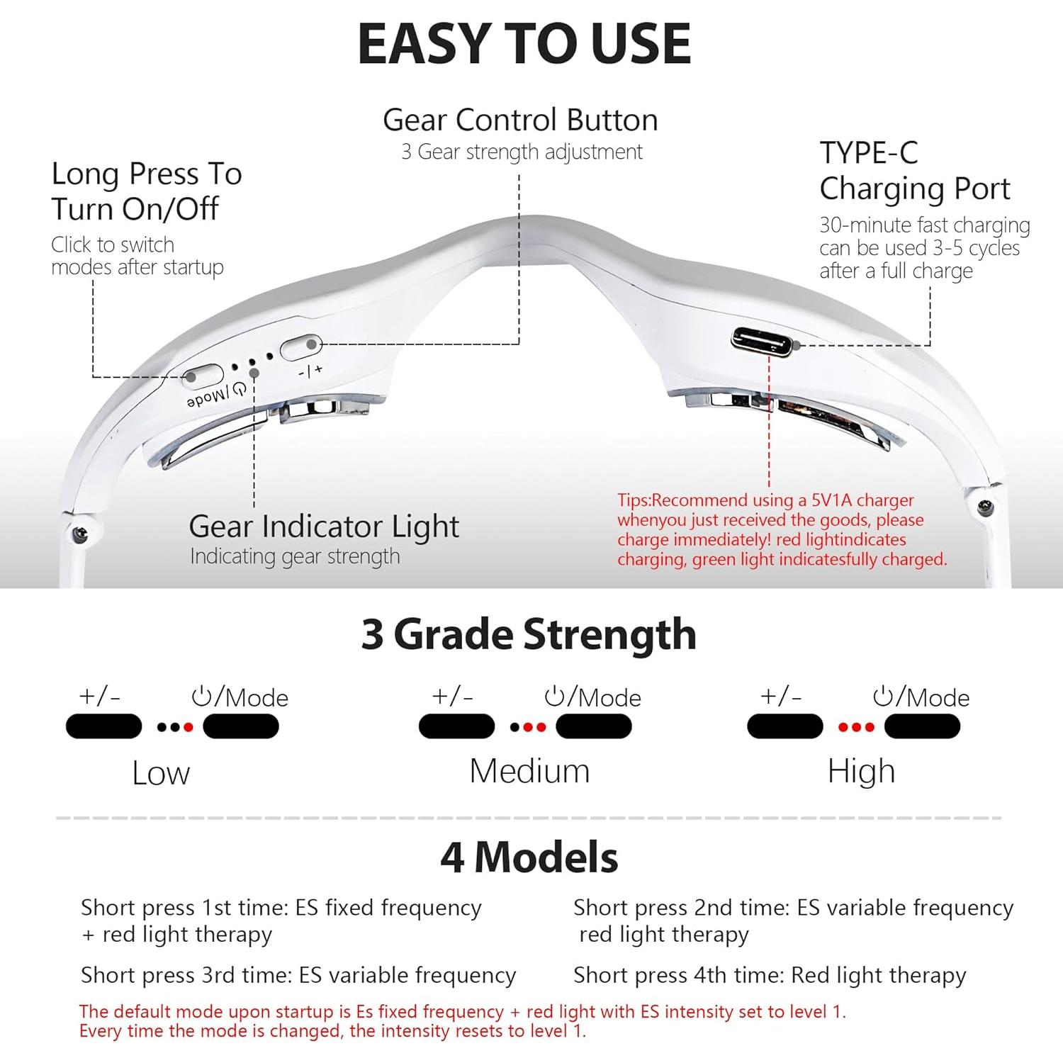 Gafas de Terapia de Luz Roja Yooreps Y-07 para Ojos