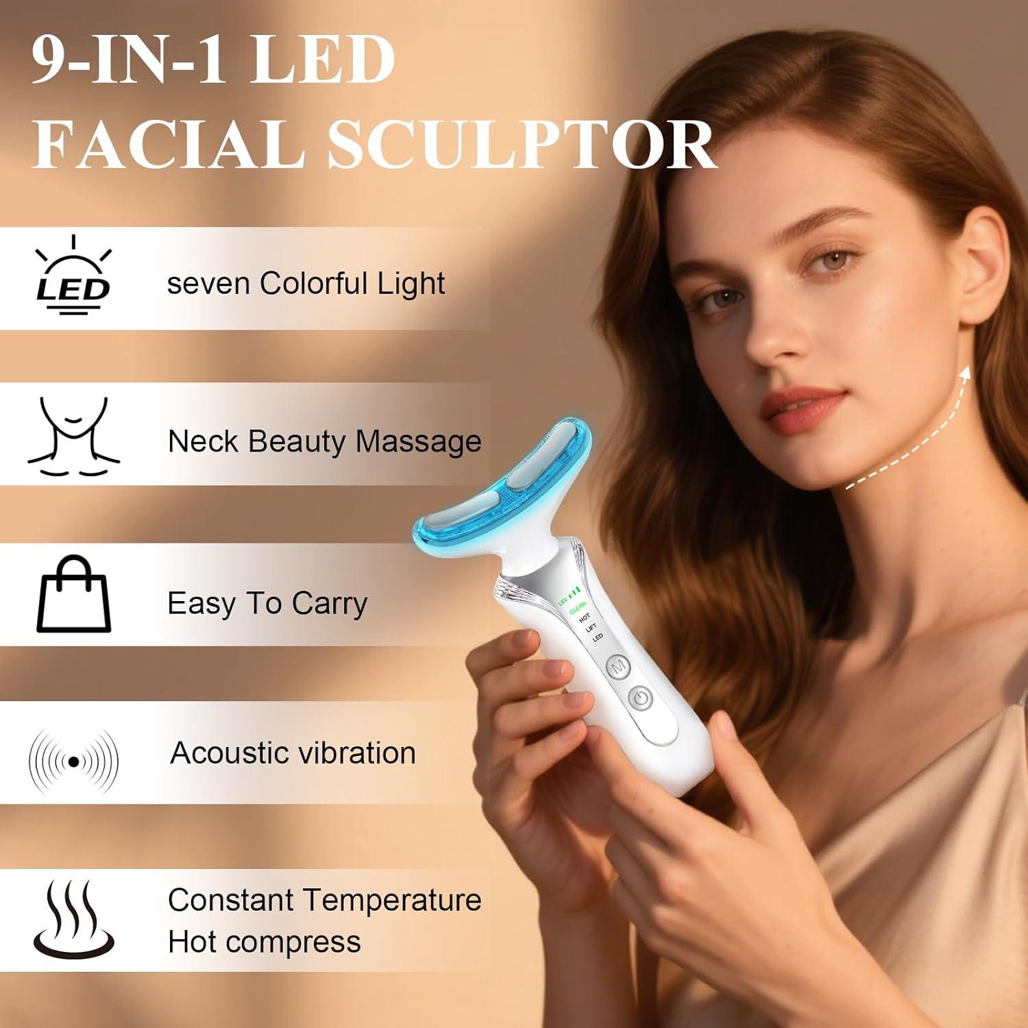 Masajeador Facial 7 en 1 LITALARM MJY-7S01-WT Blanco