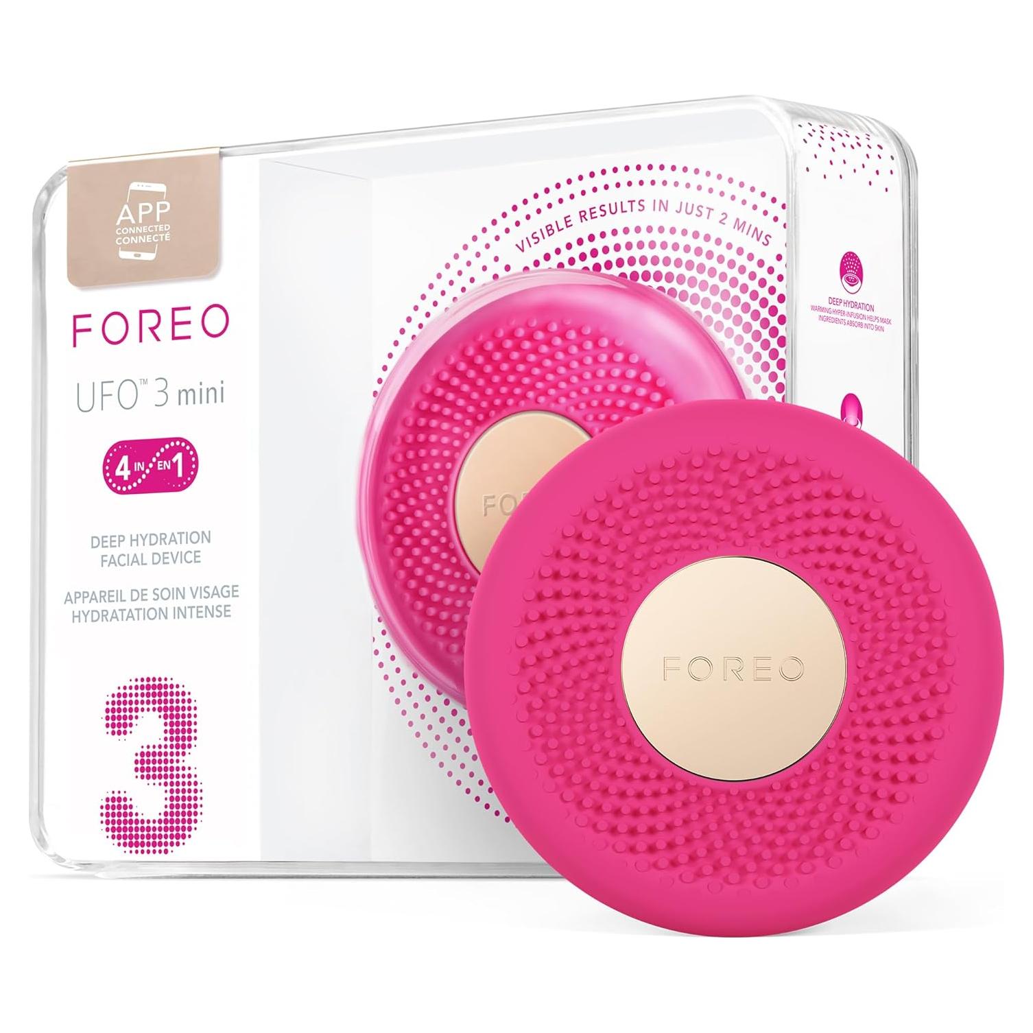 Dispositivo de Cuidado Facial FOREO UFO 3 Mini - Hidratante Antienvejecimiento Fucsia