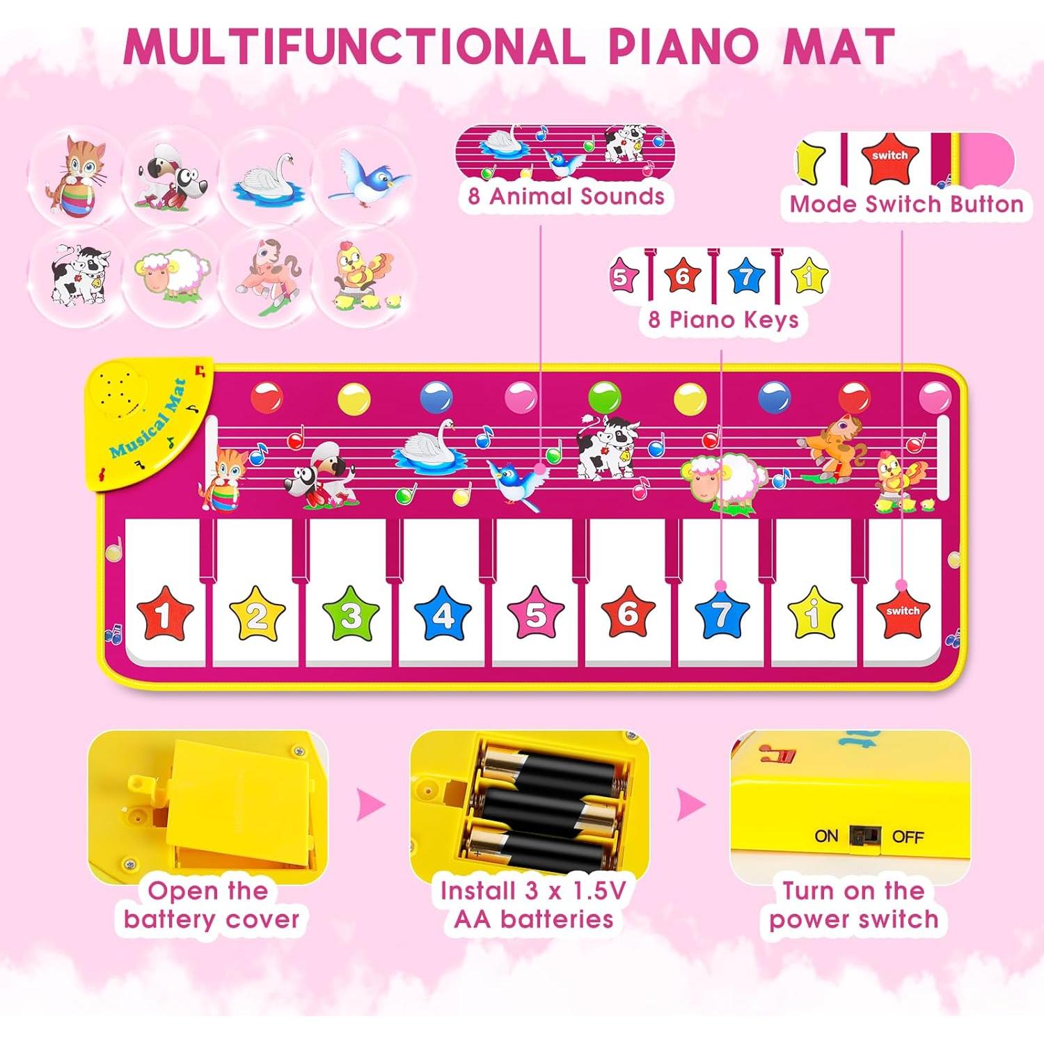 Alfombra de Piano M SANMERSEN 100 cm para Niños 1-3 Años