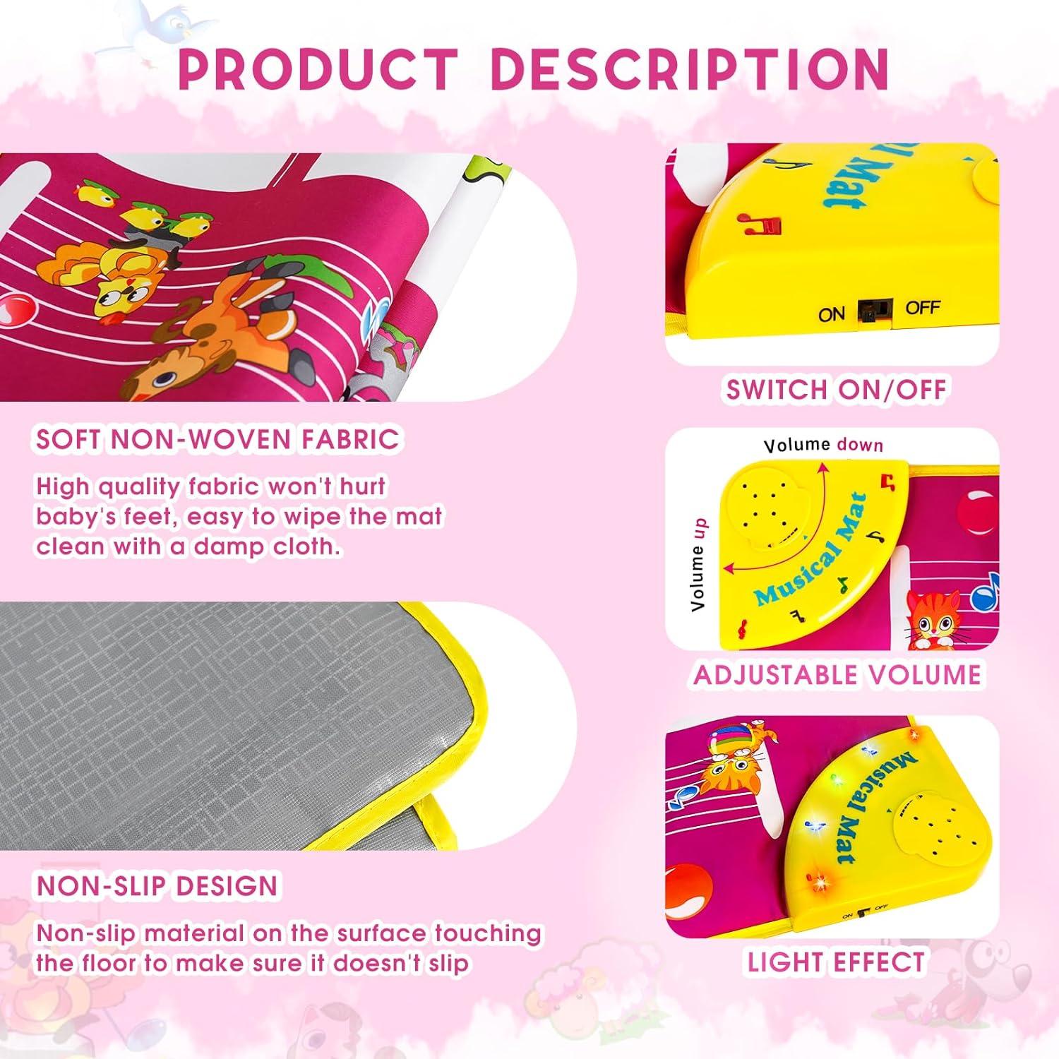 Alfombra de Piano M SANMERSEN 100 cm para Niños 1-3 Años