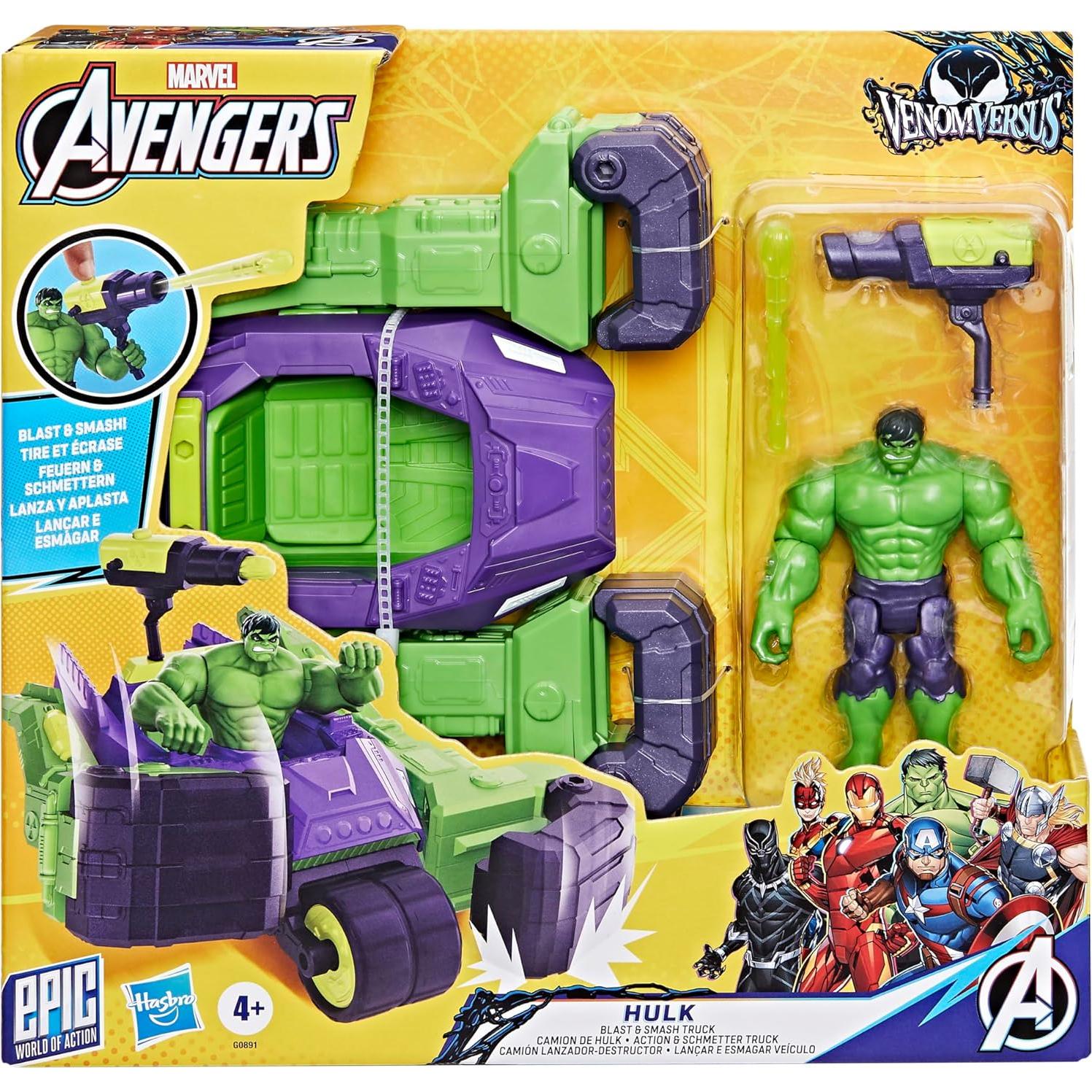 Set de Juguete Hulk Smash & Blast Truck Marvel 10 cm
