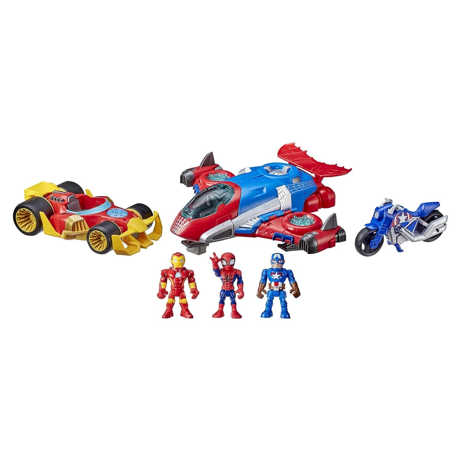 Multipack de Figuras Marvel Super Hero Adventures - 3 Figuras y 3 Vehículos