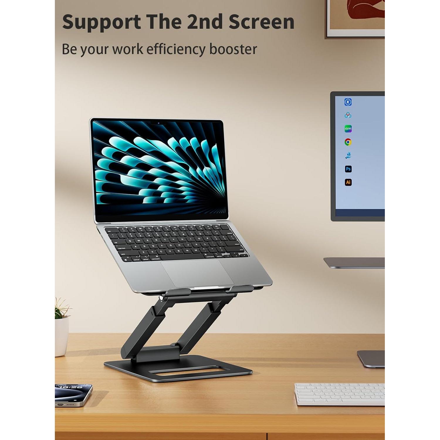 Soporte para Laptop Tounee LS07 Ajustable Ergonomico Negro