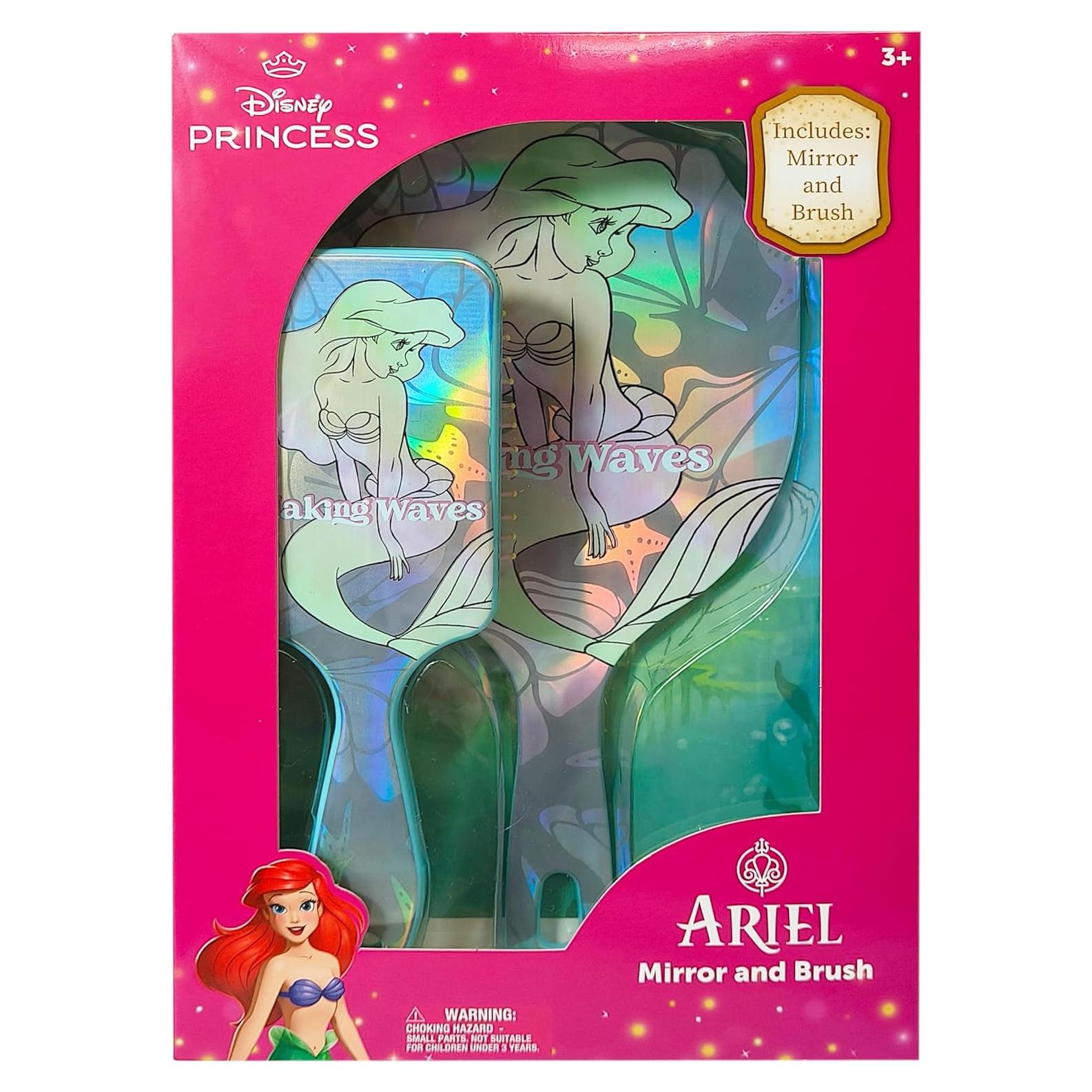 Conjunto de Spa Disney Ariel para Niñas - Cepillo y Espejo