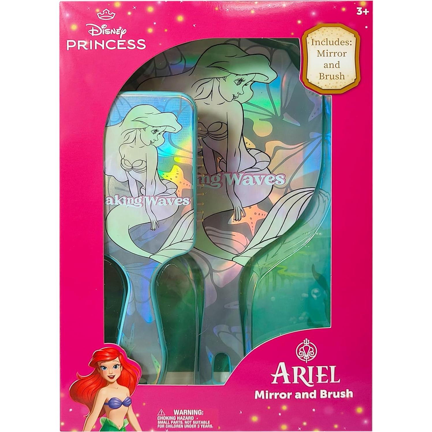 Conjunto de Spa Disney Ariel para Niñas - Cepillo y Espejo