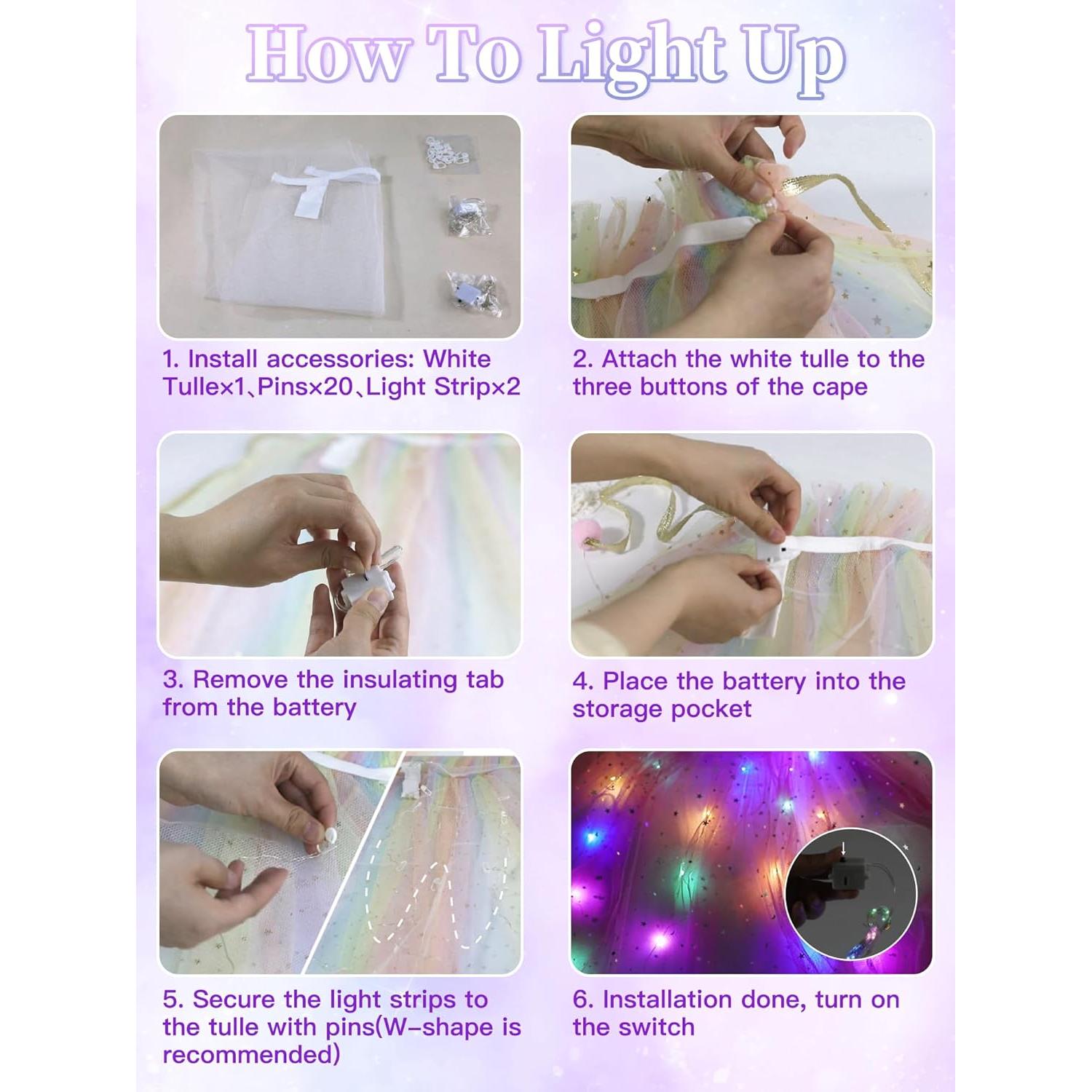 Disfraz de Princesa Brillante Fuzmo con Accesorios para Niñas 3-6 Años