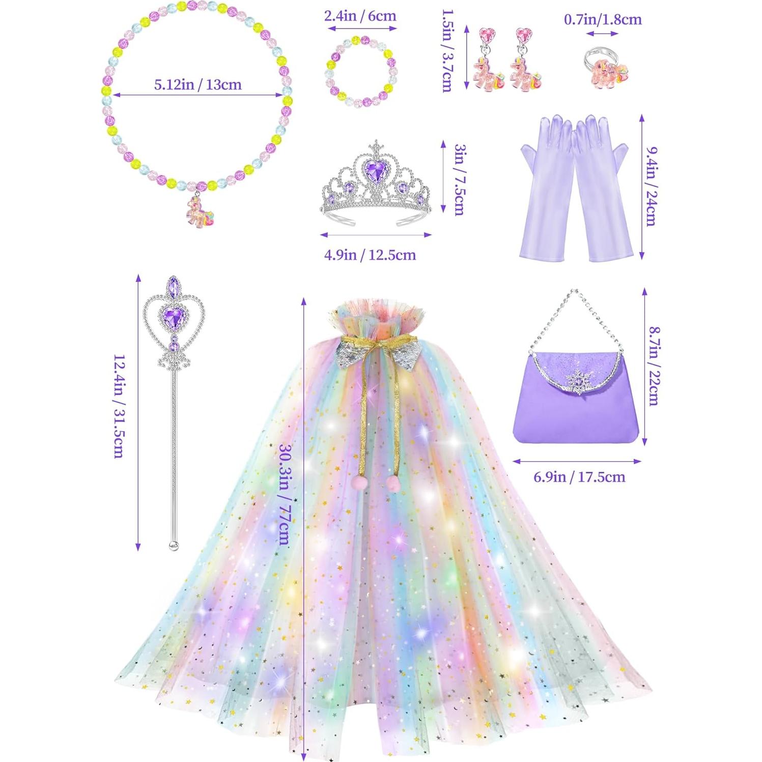 Disfraz de Princesa Brillante Fuzmo con Accesorios para Niñas 3-6 Años