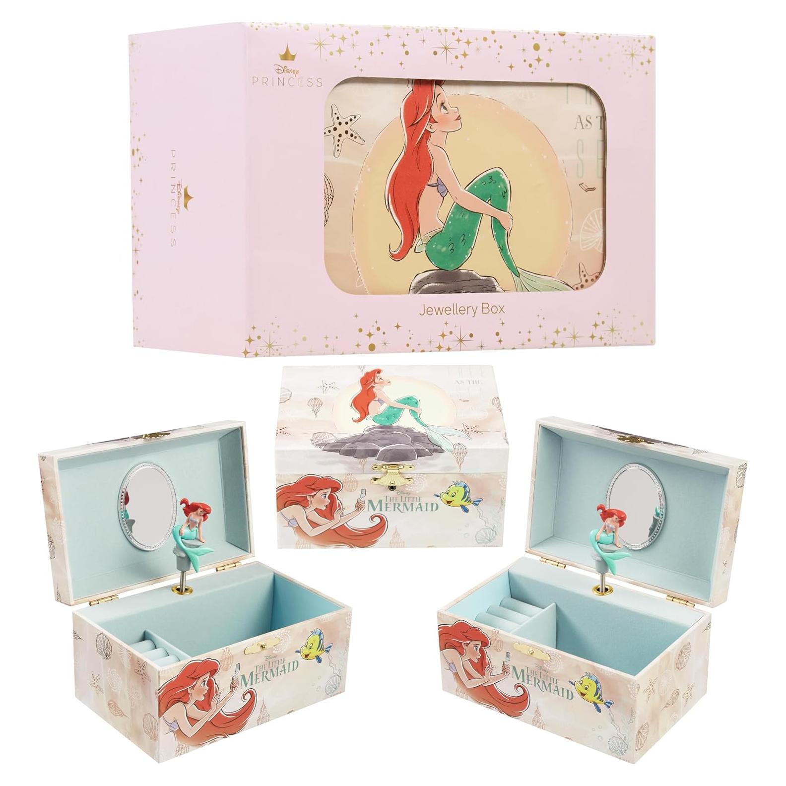 Caja de Joyería Musical Disney para Niñas - Encanto, Frozen, La Sirenita