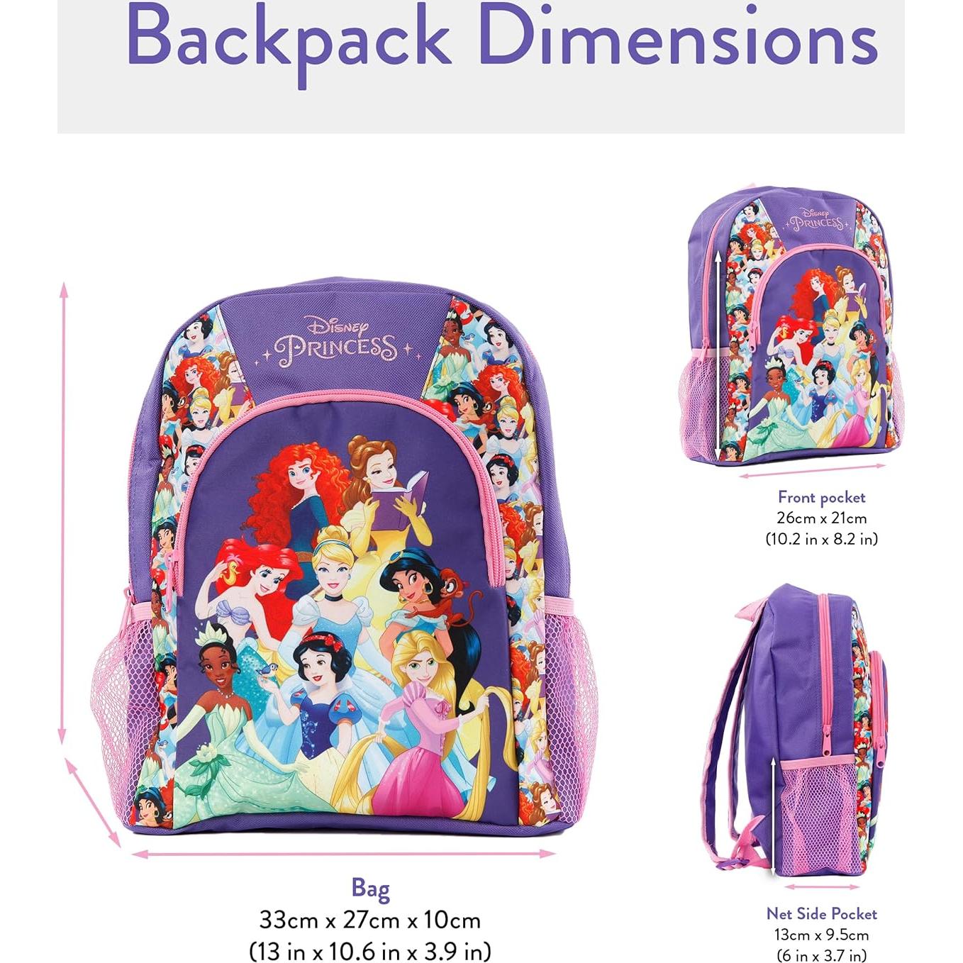 Mochila Escolar Princesa Disney para Niñas 33x27x10 cm