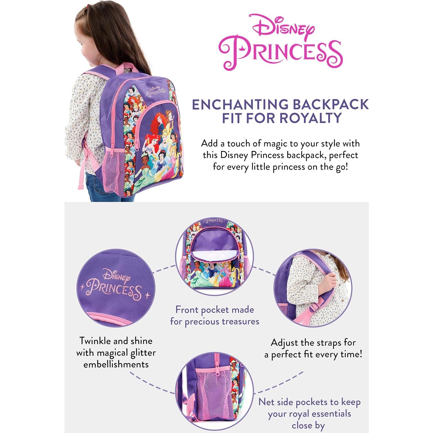 Mochila Escolar Princesa Disney para Niñas 33x27x10 cm