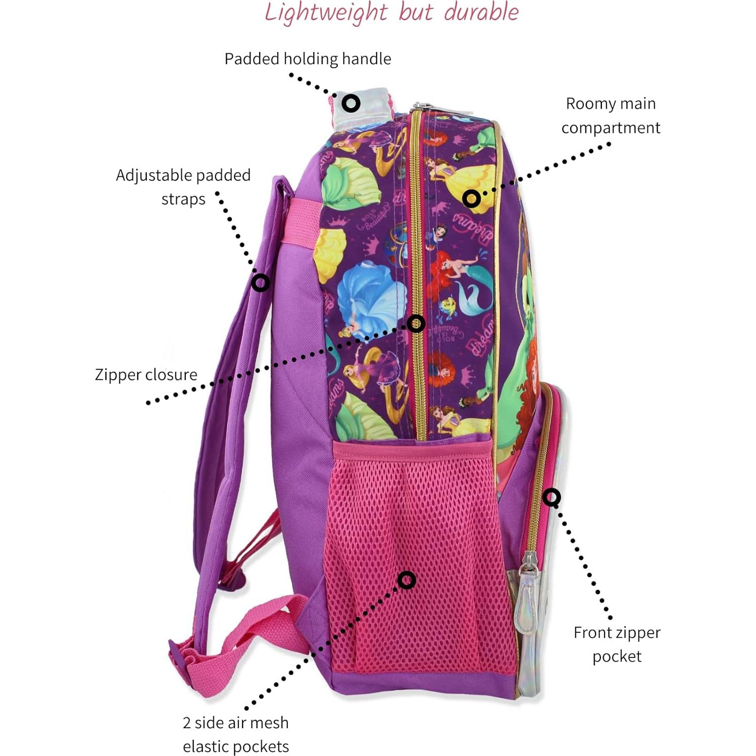 Mochila Escolar Princesa Disney 40.64x30.48 cm Púrpura/Rosa