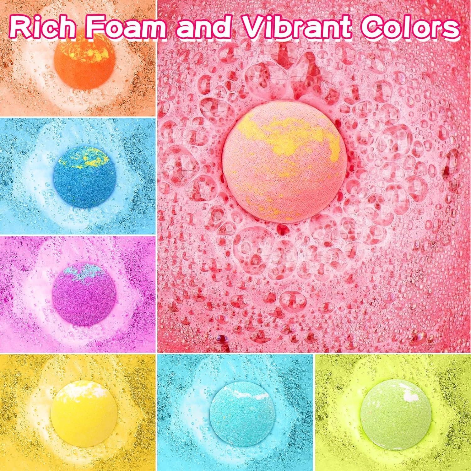 Set de Bombas de Baño Orgánicas para Niños SUPERGFS - 12 Colores y Juguetes