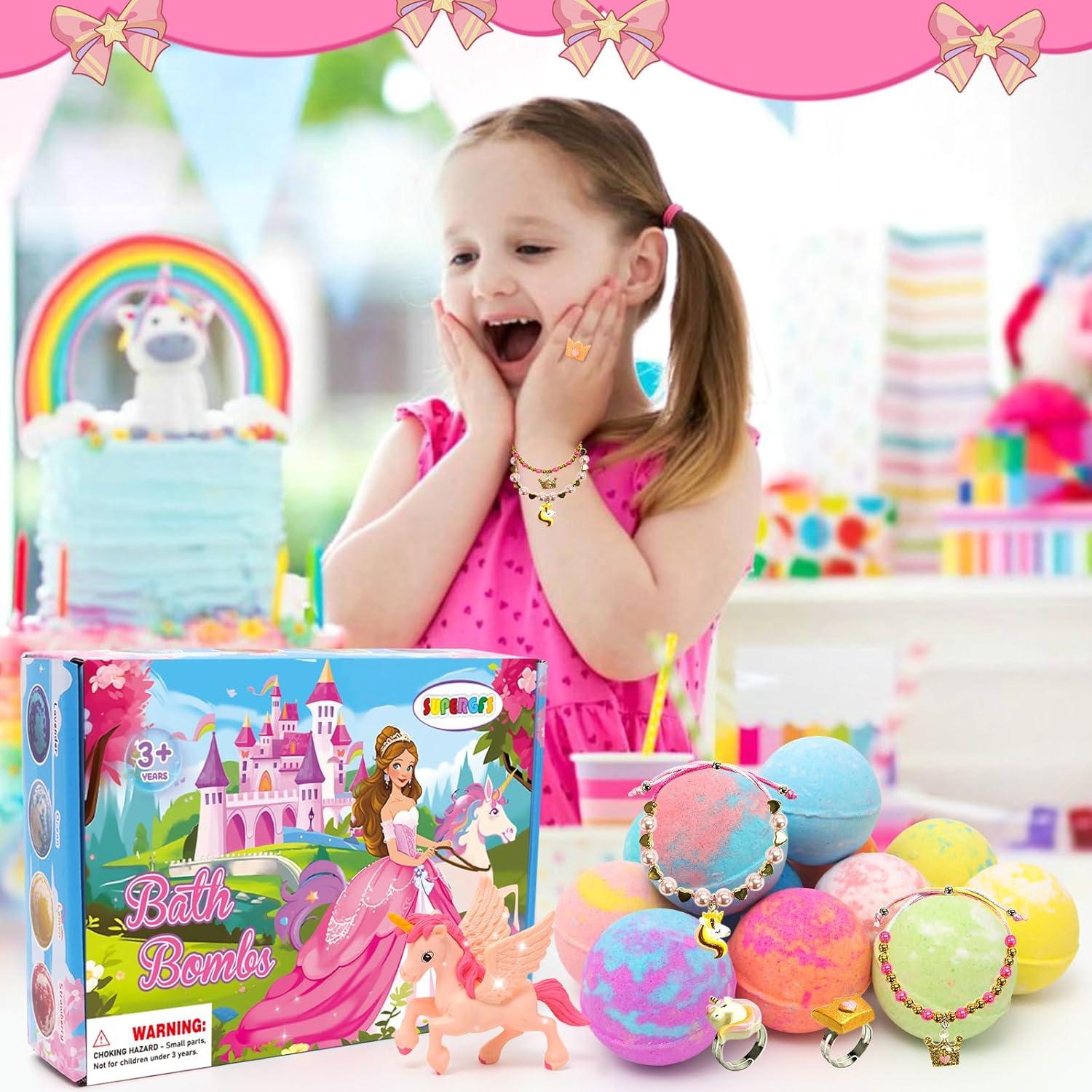 Set de Bombas de Baño Orgánicas para Niños SUPERGFS - 12 Colores y Juguetes