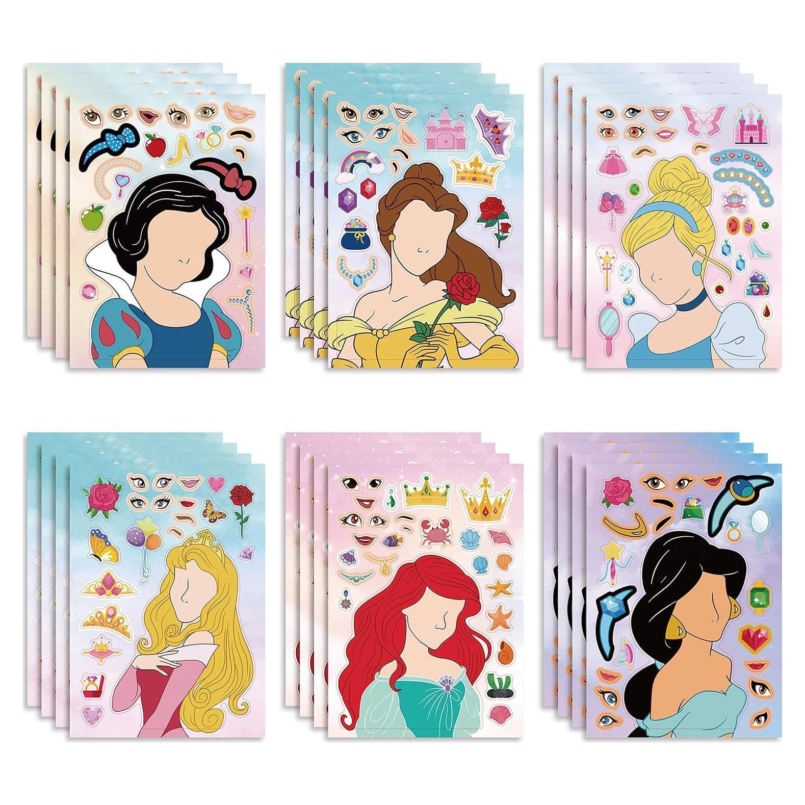 36 Hojas de Calcomanías Reutilizables Ahyuan Princesa