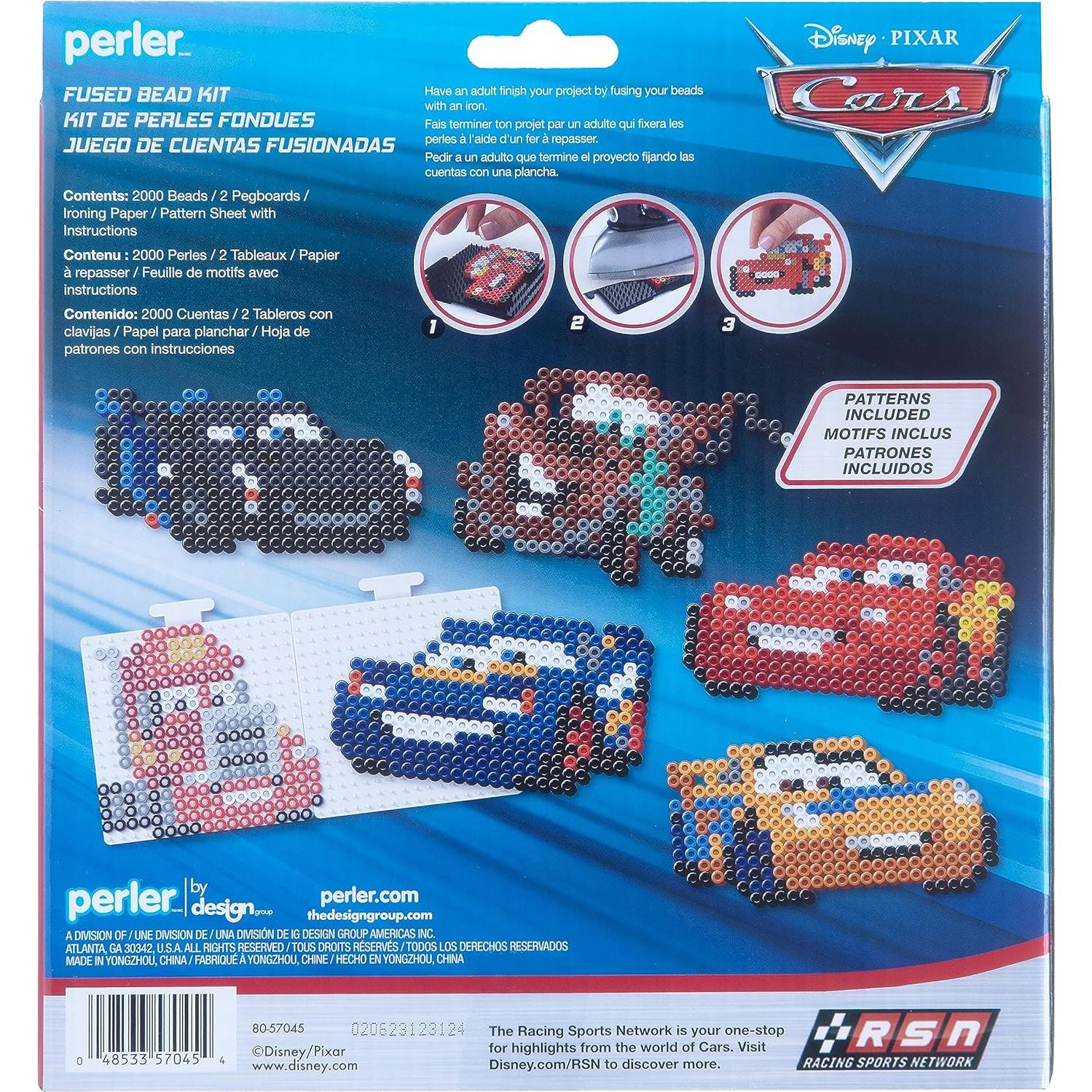 Kit de Perlas de Fusión Perler 80-57045 Cars Disney 2000 Piezas