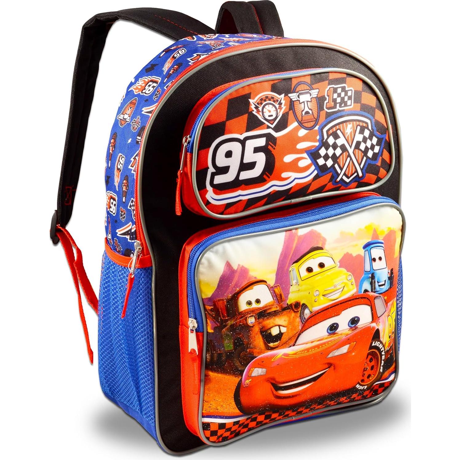 Mochila Disney Cars Lightning McQueen 40.64 cm + Botella
