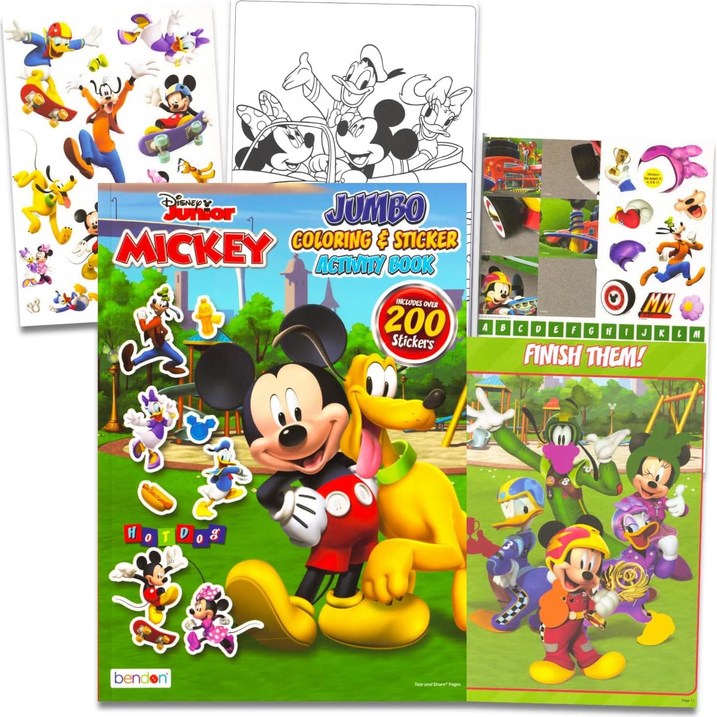 Set de Libros para Colorear Mickey Mouse - 2 Libros + 200 Stickers