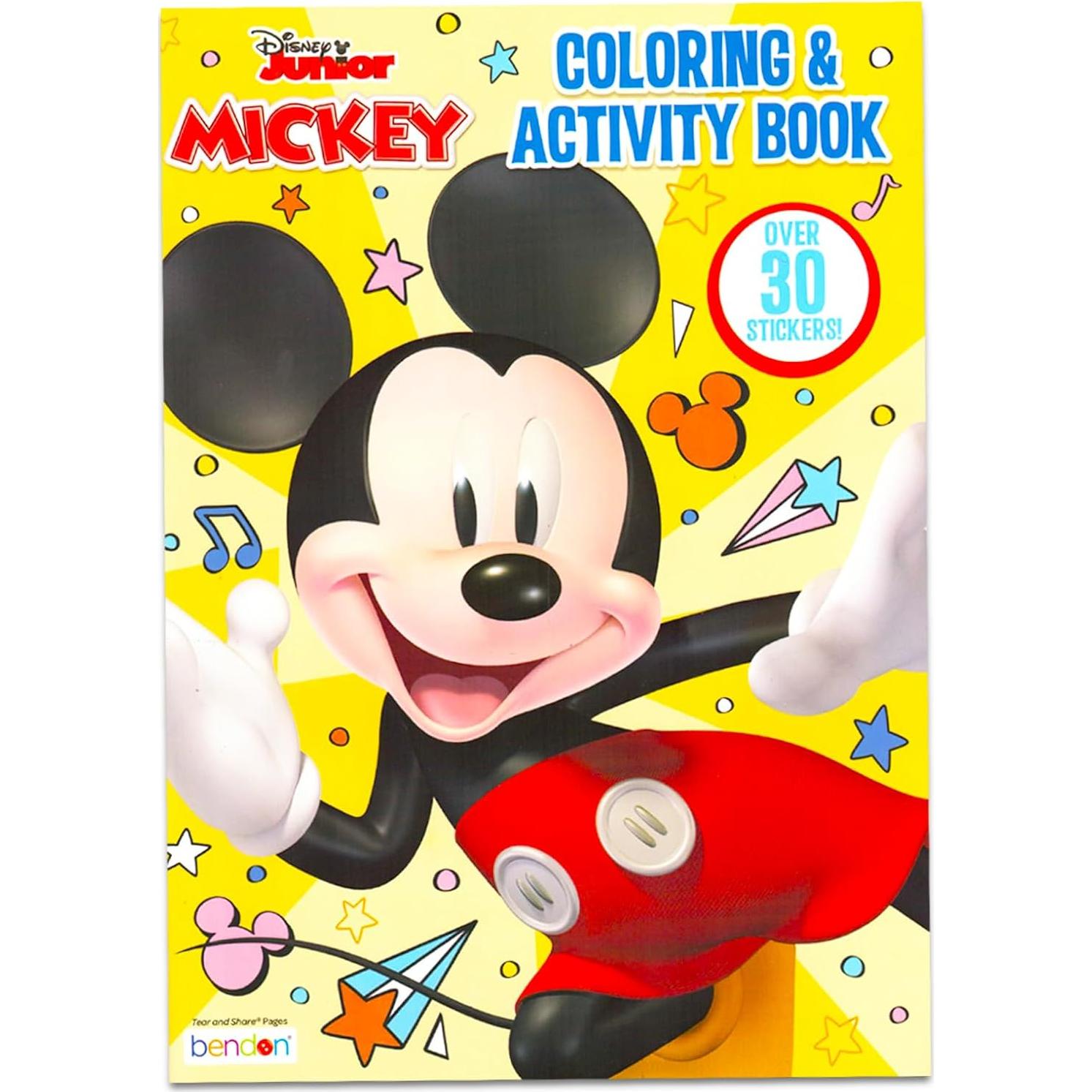 Set de Libros para Colorear Mickey Mouse - 2 Libros + 200 Stickers