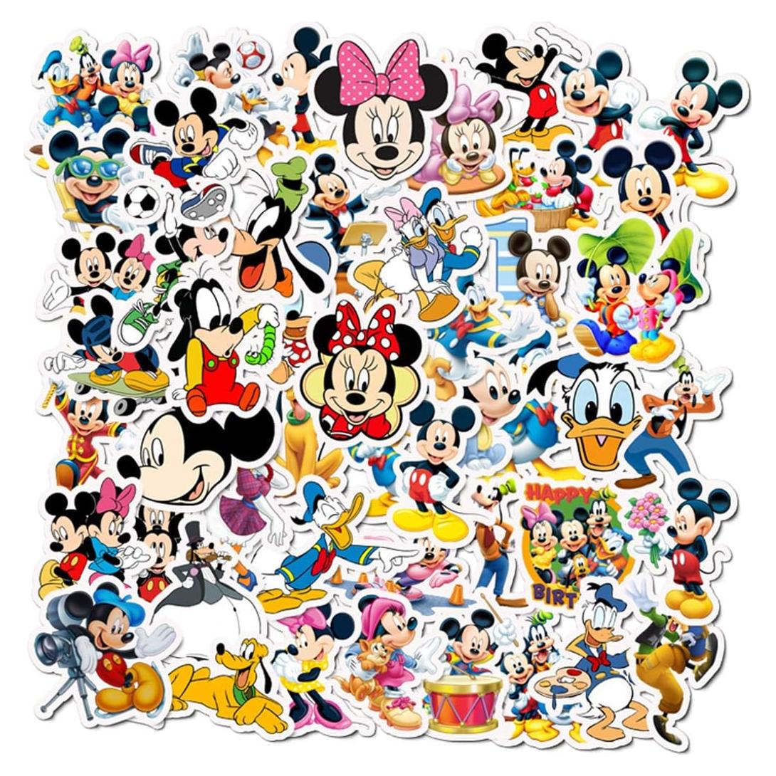 50 Calcomanías Mickey Mouse Disney Impermeables para Laptop y Más
