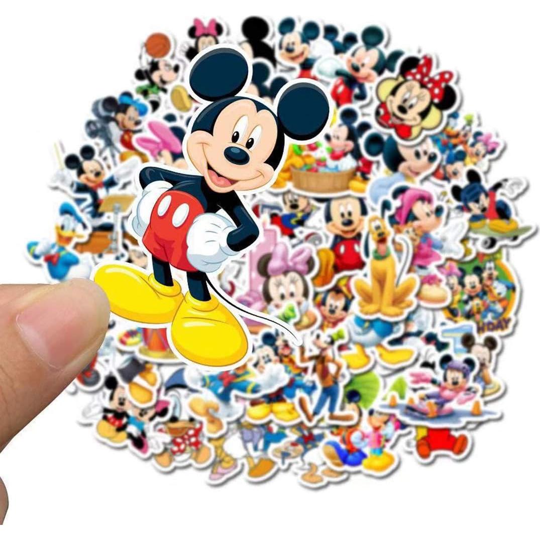 50 Calcomanías Mickey Mouse Disney Impermeables para Laptop y Más