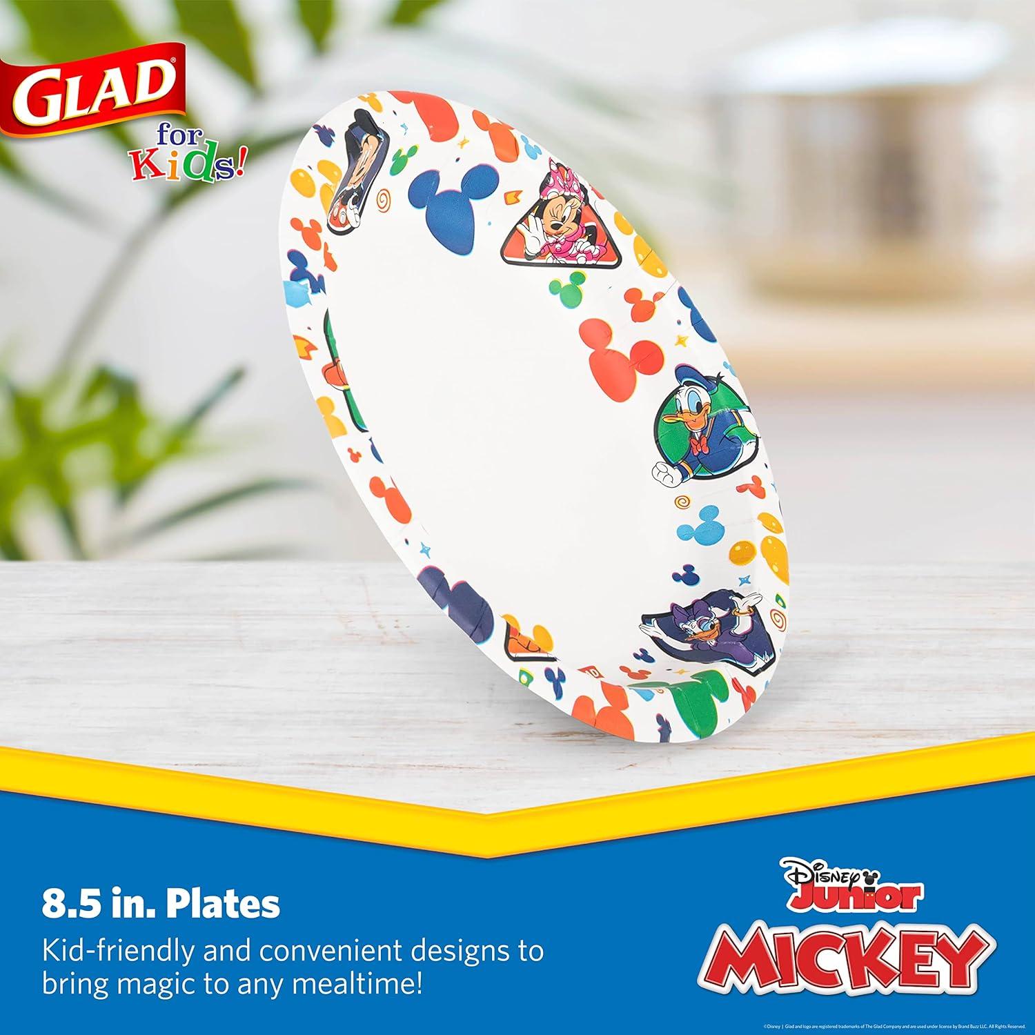 Platos de Papel Desechables Glad Disney Mickey 21.6 cm - 40 Unidades