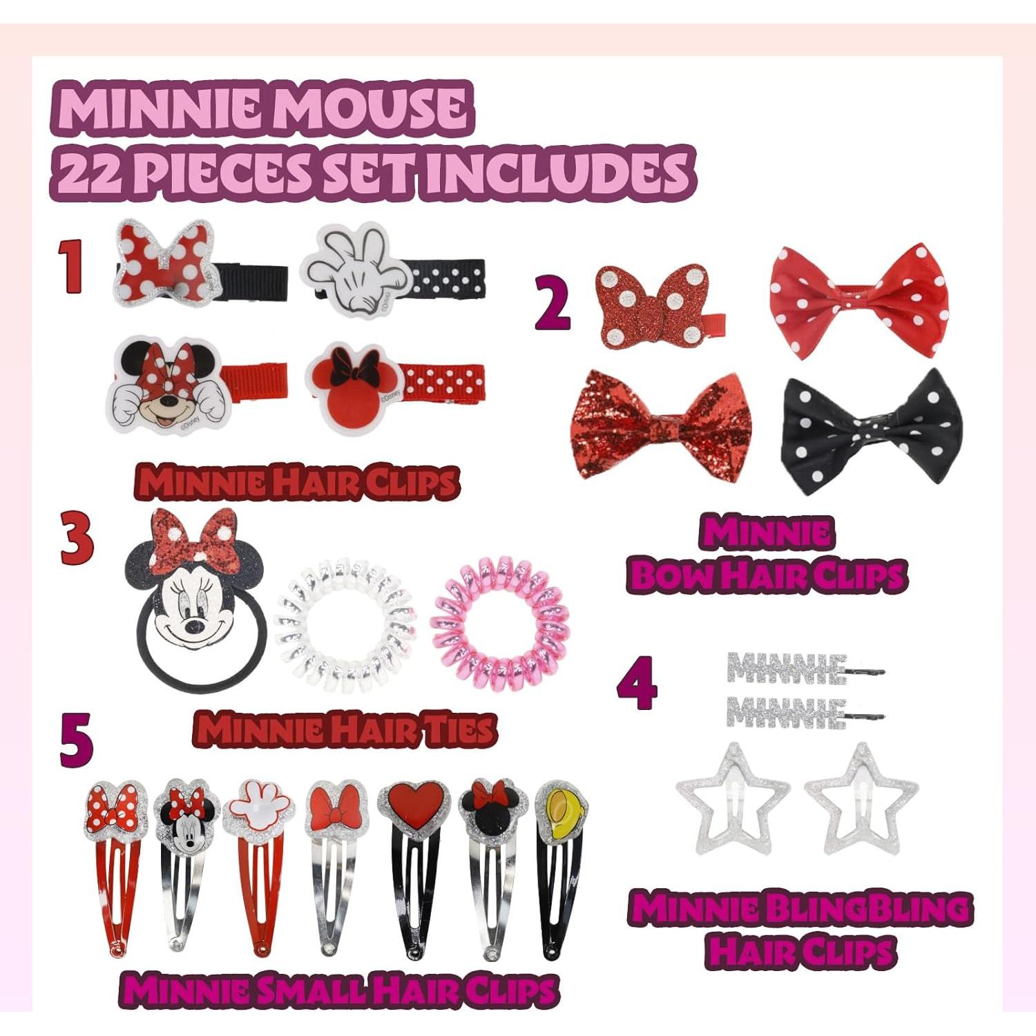 Conjunto de Accesorios para el Cabello Townley Girl Minnie Mouse 22 Piezas