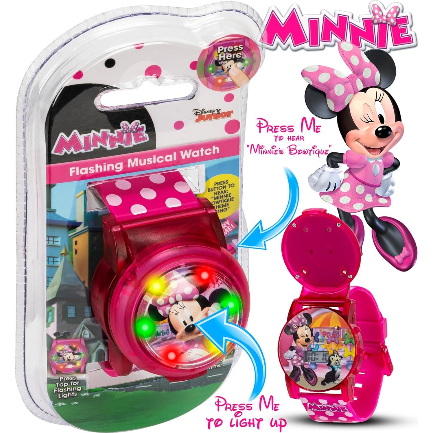 Reloj Musical Interactivo Minnie Mouse para Niñas 32mm Rosa