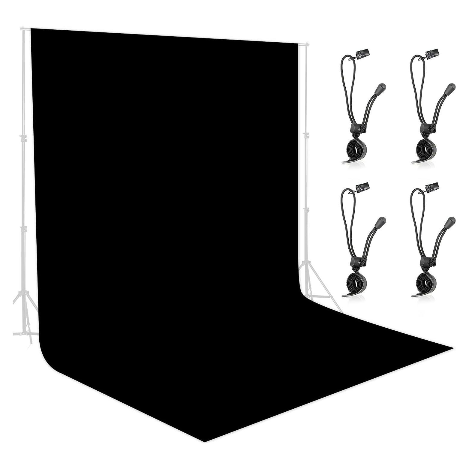 Fondo de fotografía negro Lidlife 3x3m con 4 clips