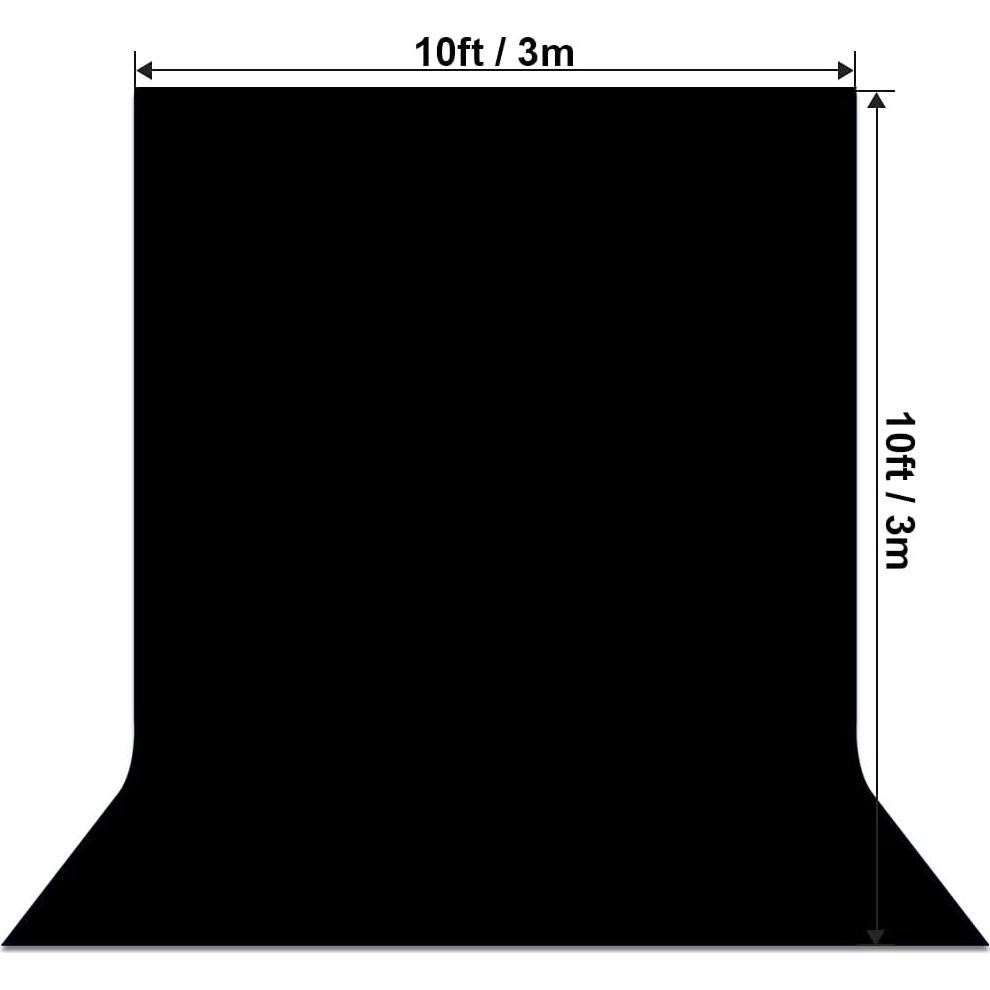Fondo de fotografía negro Lidlife 3x3m con 4 clips