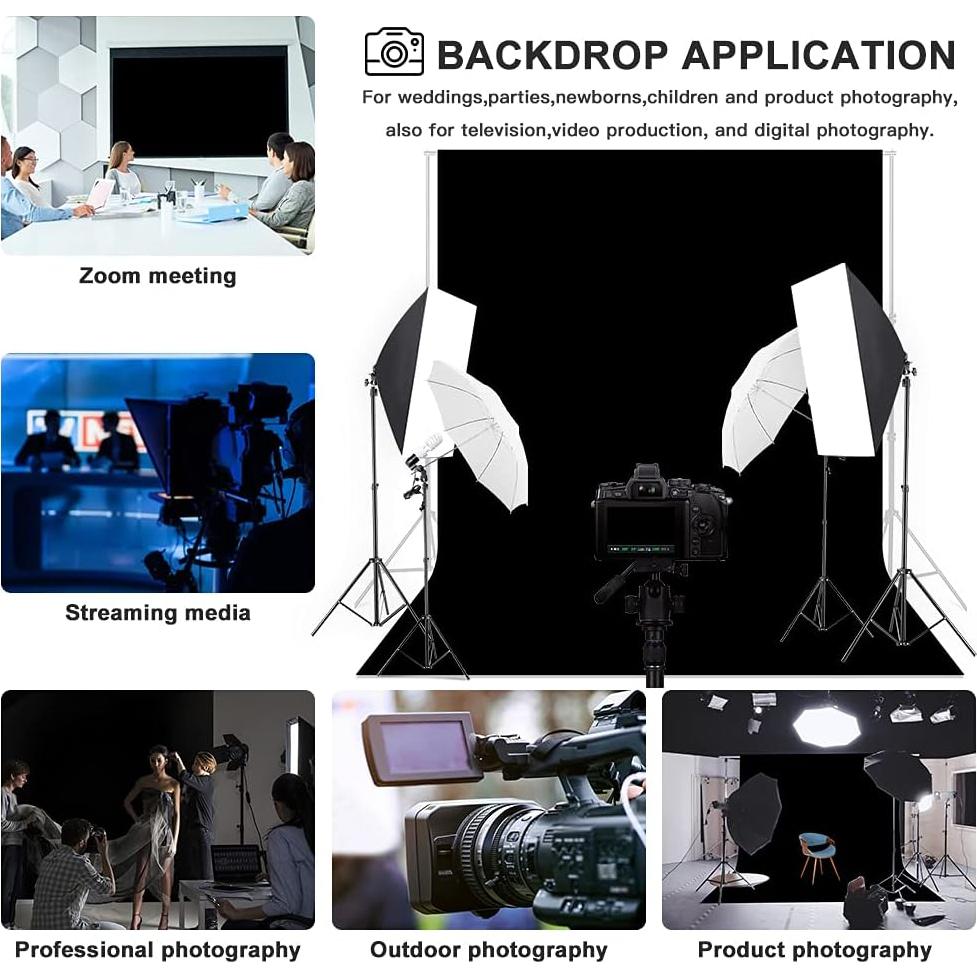 Fondo de fotografía negro Lidlife 3x3m con 4 clips