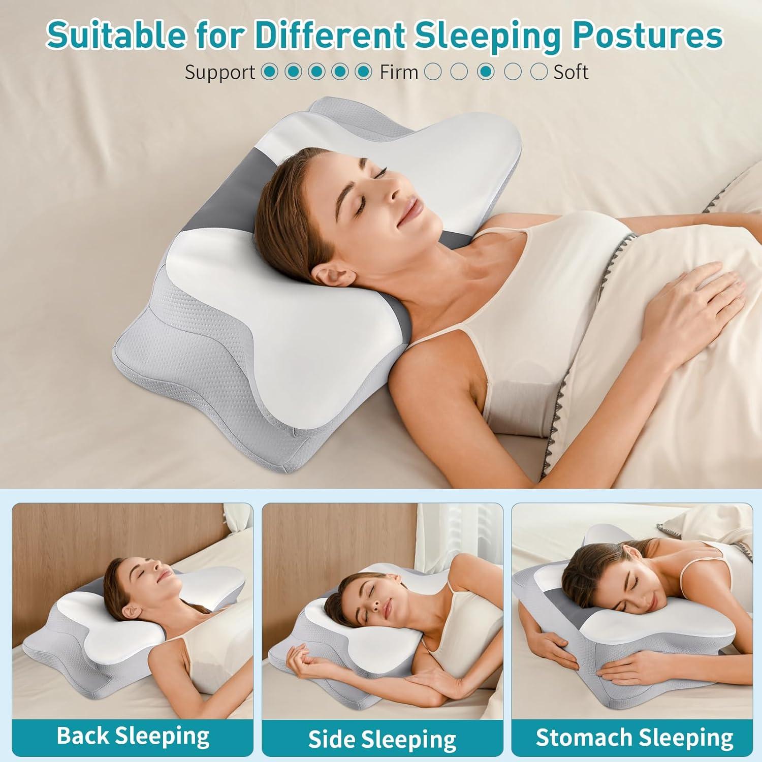 Almohada Cervical Ergonómica Ylekto - Espuma de Memoria 13/11 cm