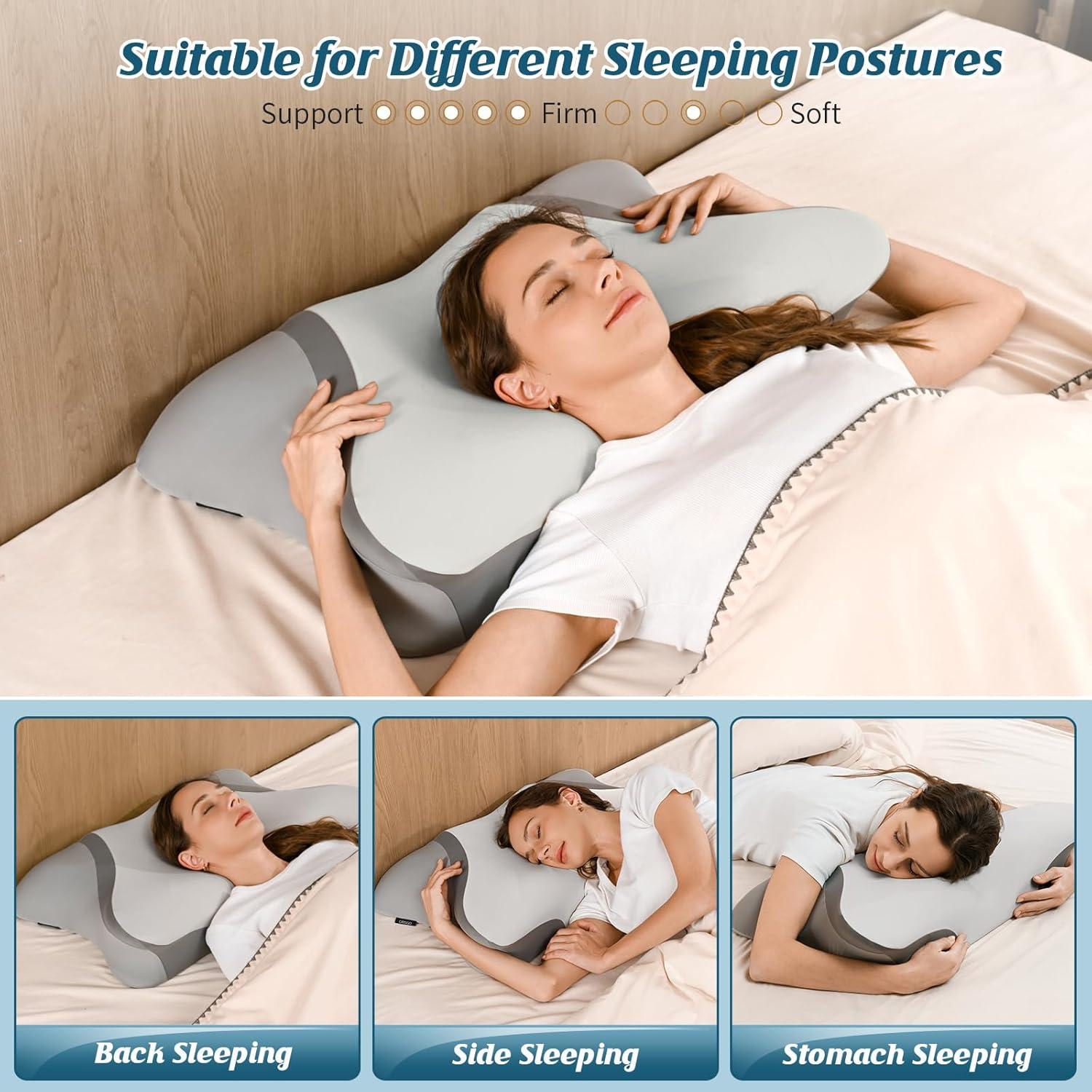 Almohada Cervical Crisgo Ergonómica Espuma Viscoelástica 69x42cm