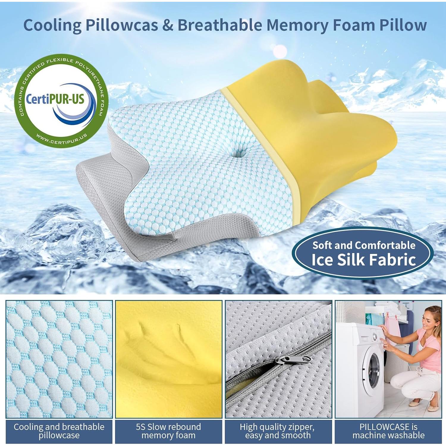 Almohada Cervical Ergonómica Bespillow - Espuma de Memoria 62.7x37.1cm
