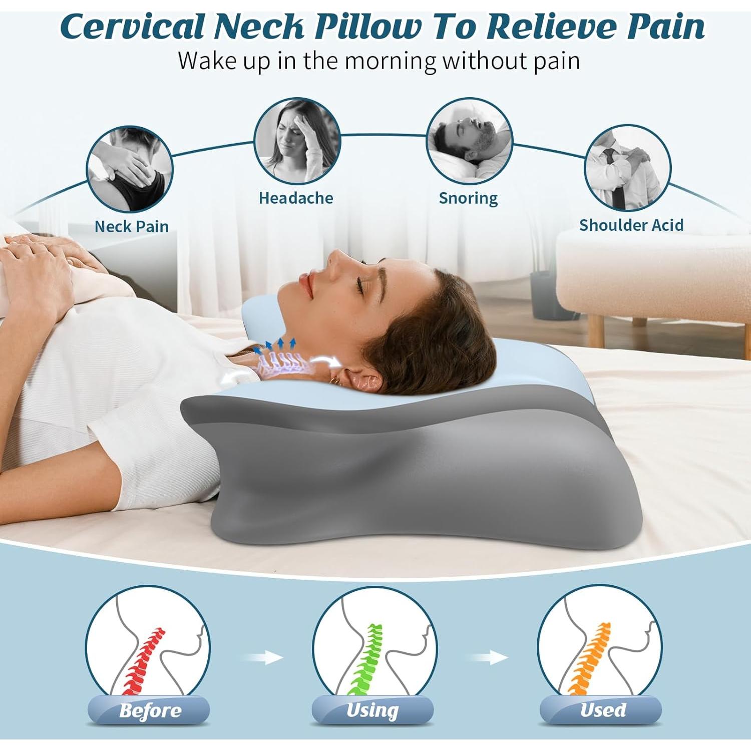 Almohada Cervical Crisgo - Espuma Viscoelástica Refrigerante 69x42cm