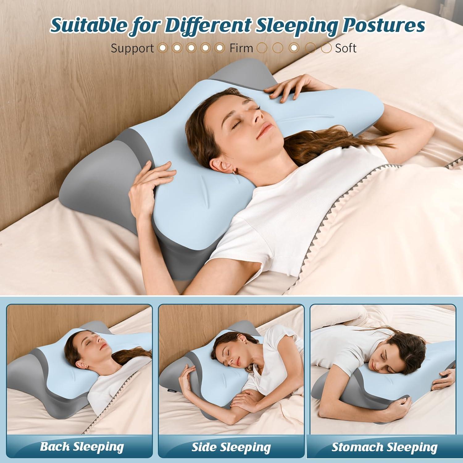 Almohada Cervical Crisgo - Espuma Viscoelástica Refrigerante 69x42cm