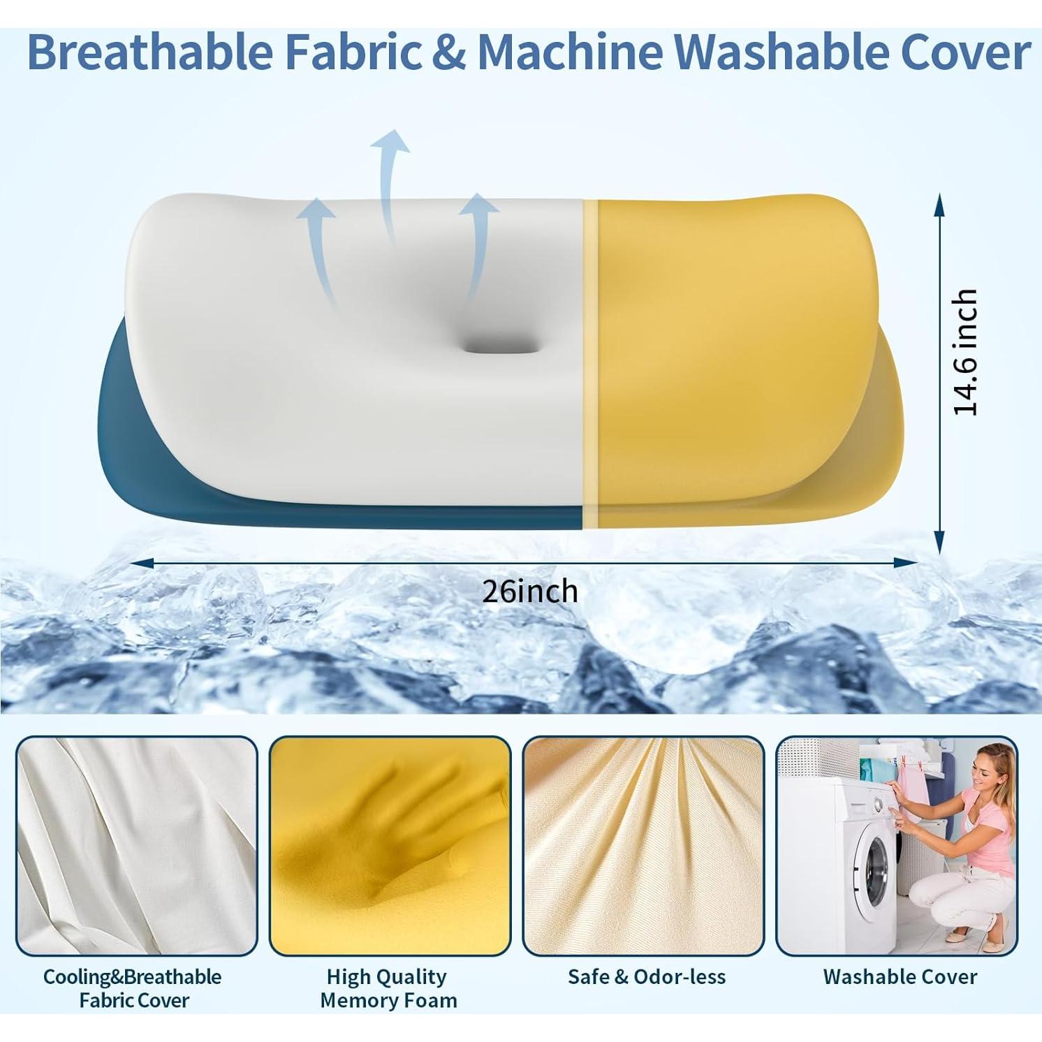 Almohada Cervical Olumoon Espuma Viscoelástica Ergonómica 66x36 cm