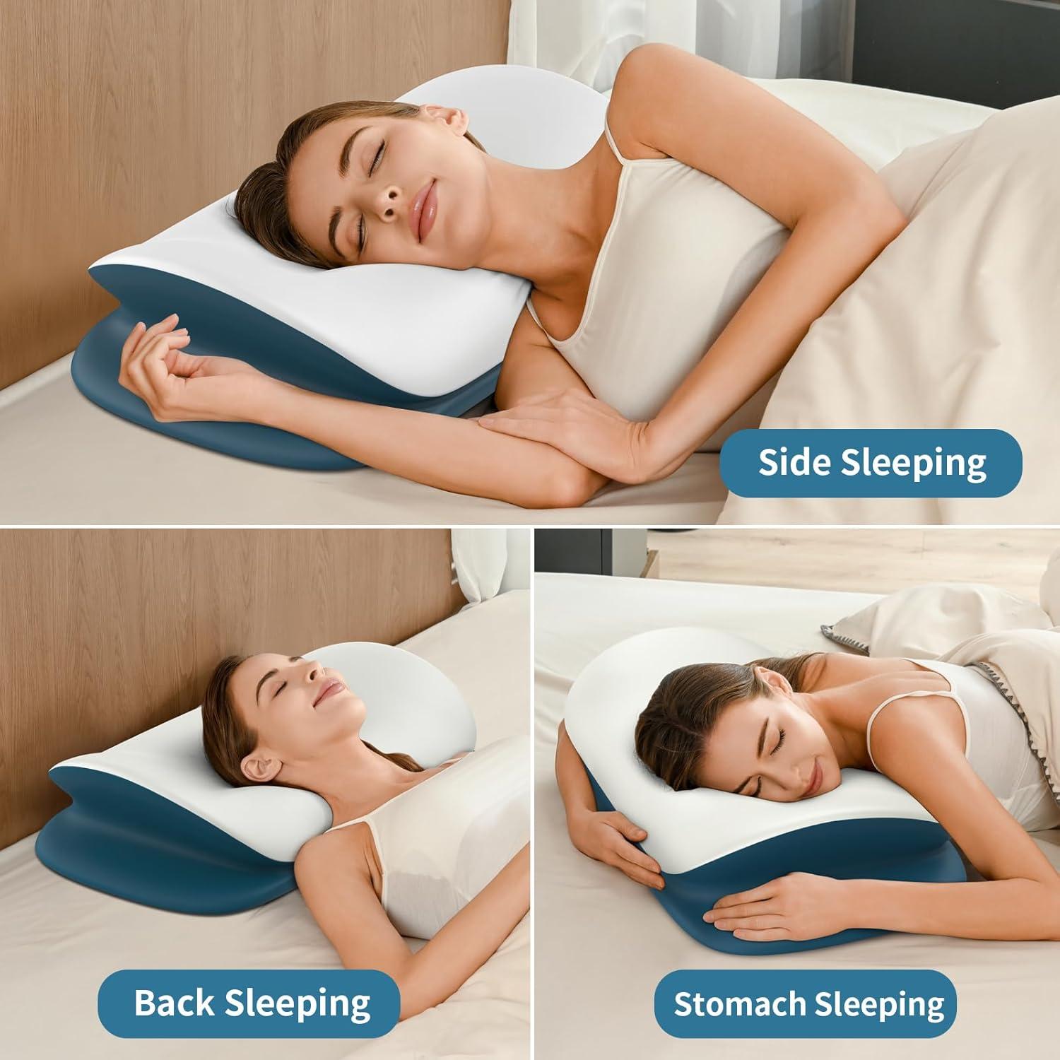 Almohada Cervical Olumoon Espuma Viscoelástica Ergonómica 66x36 cm
