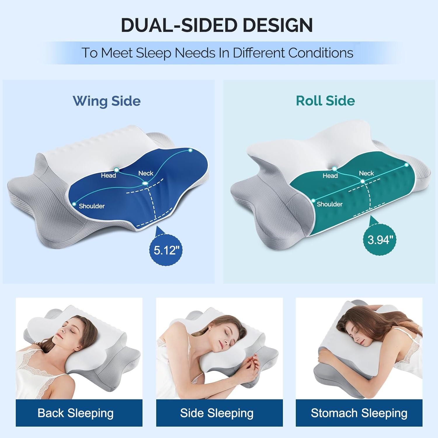 Almohada Cervical Ergonómica FAIORD Doble Cara 64x39 cm