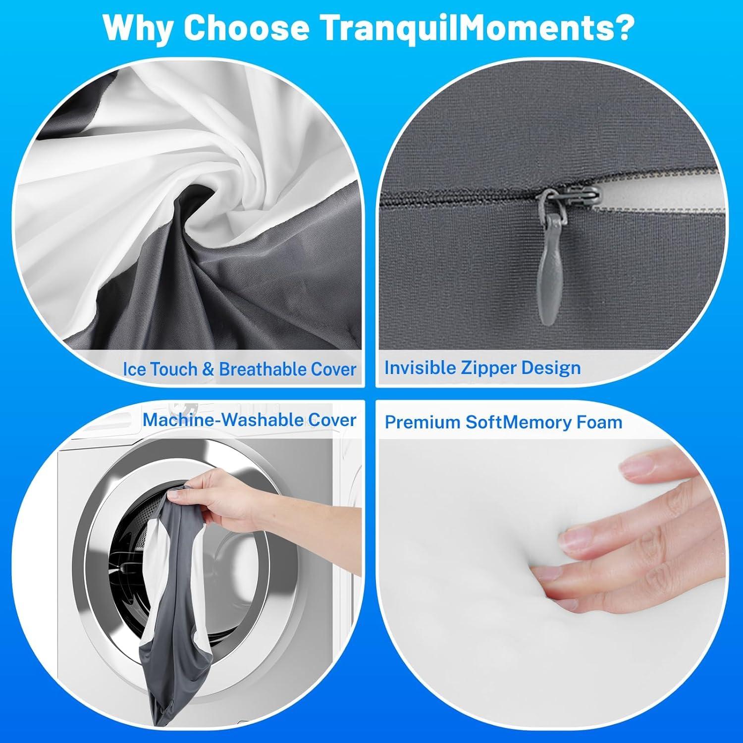 Almohada para Piernas TranquilMoments Espuma Viscoelástica Gris