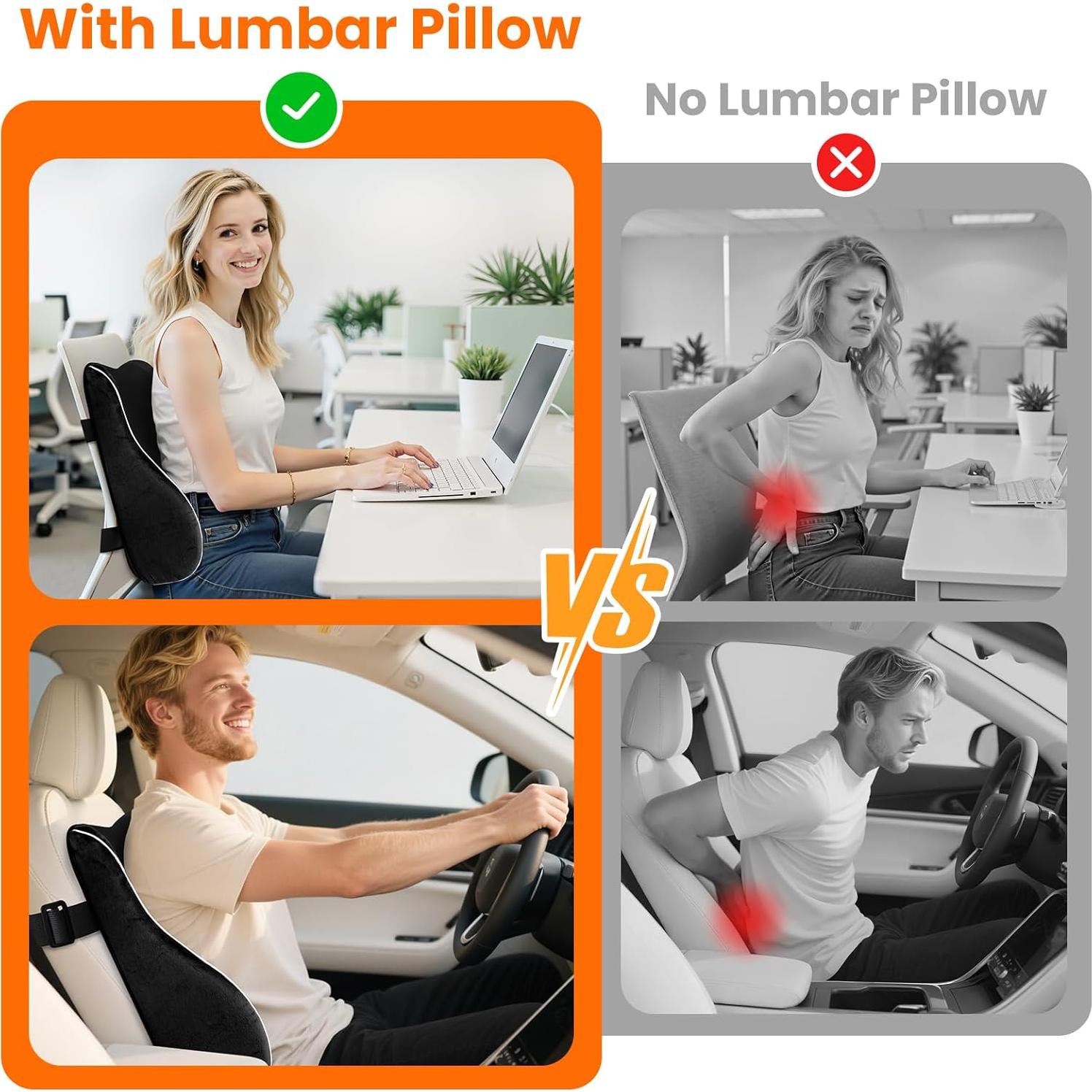 Almohada Lumbar Ergonómica CloudBliss - Espuma Viscoelástica 46x42x14cm