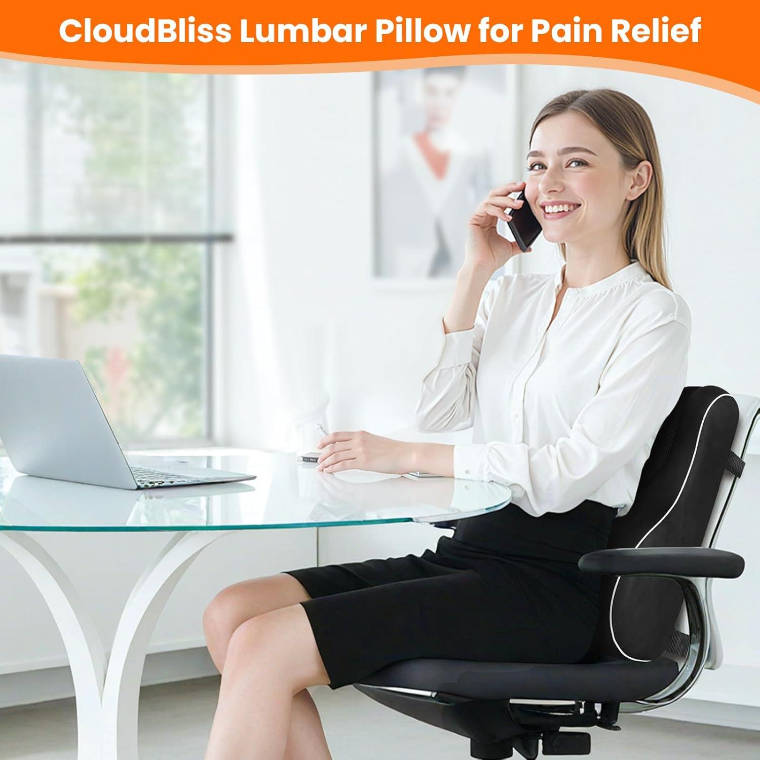 Almohada Lumbar Ergonómica CloudBliss - Espuma Viscoelástica 46x42x14cm