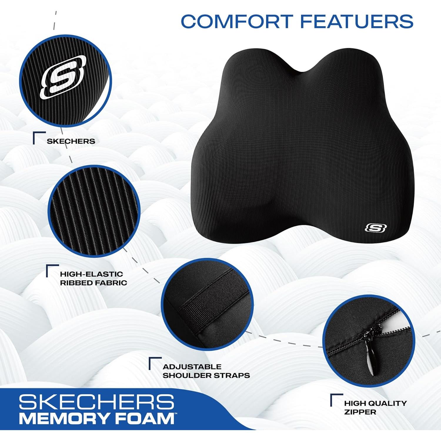 Almohada Lumbar Espuma con Memoria Skechers Negro 41x23cm