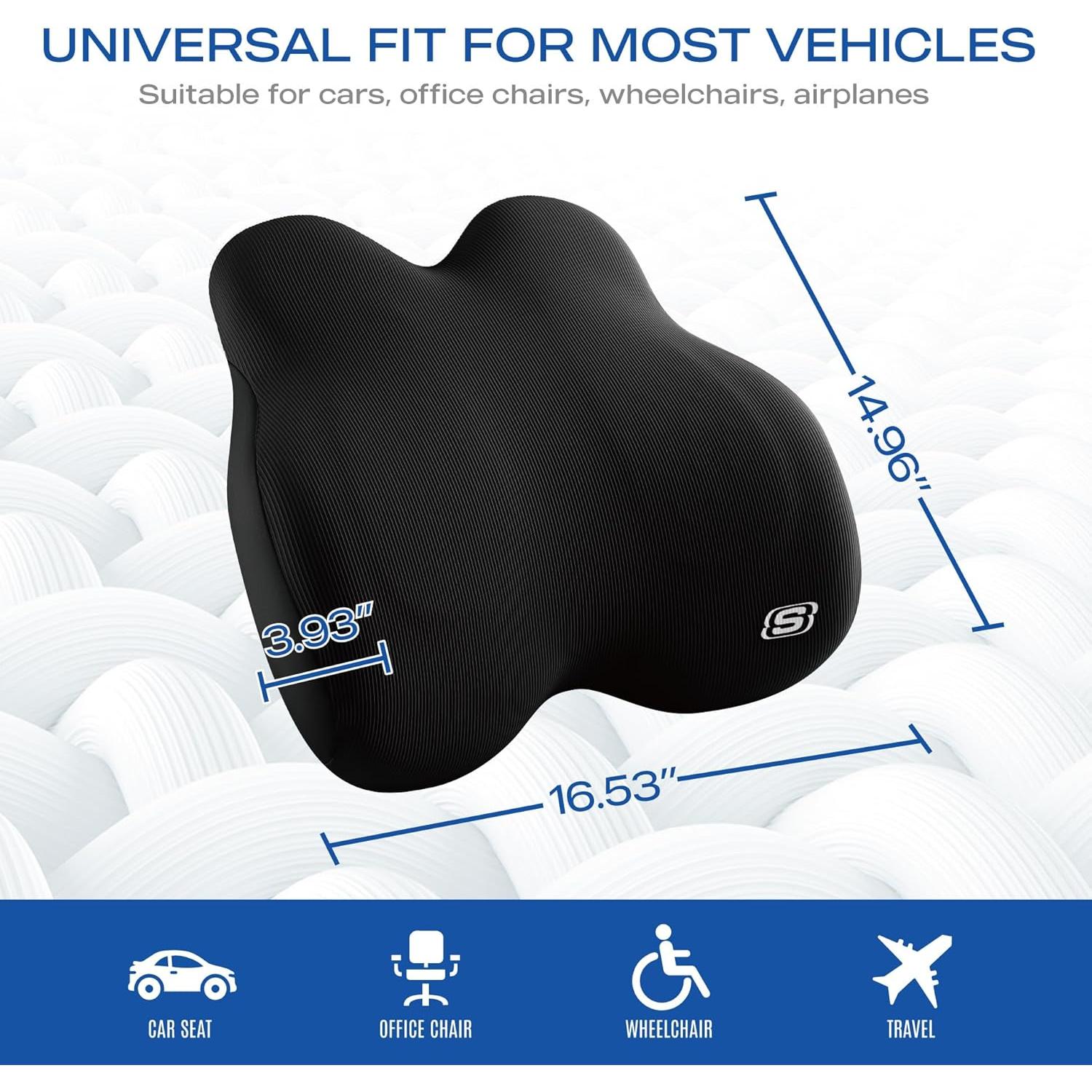 Almohada Lumbar Espuma con Memoria Skechers Negro 41x23cm