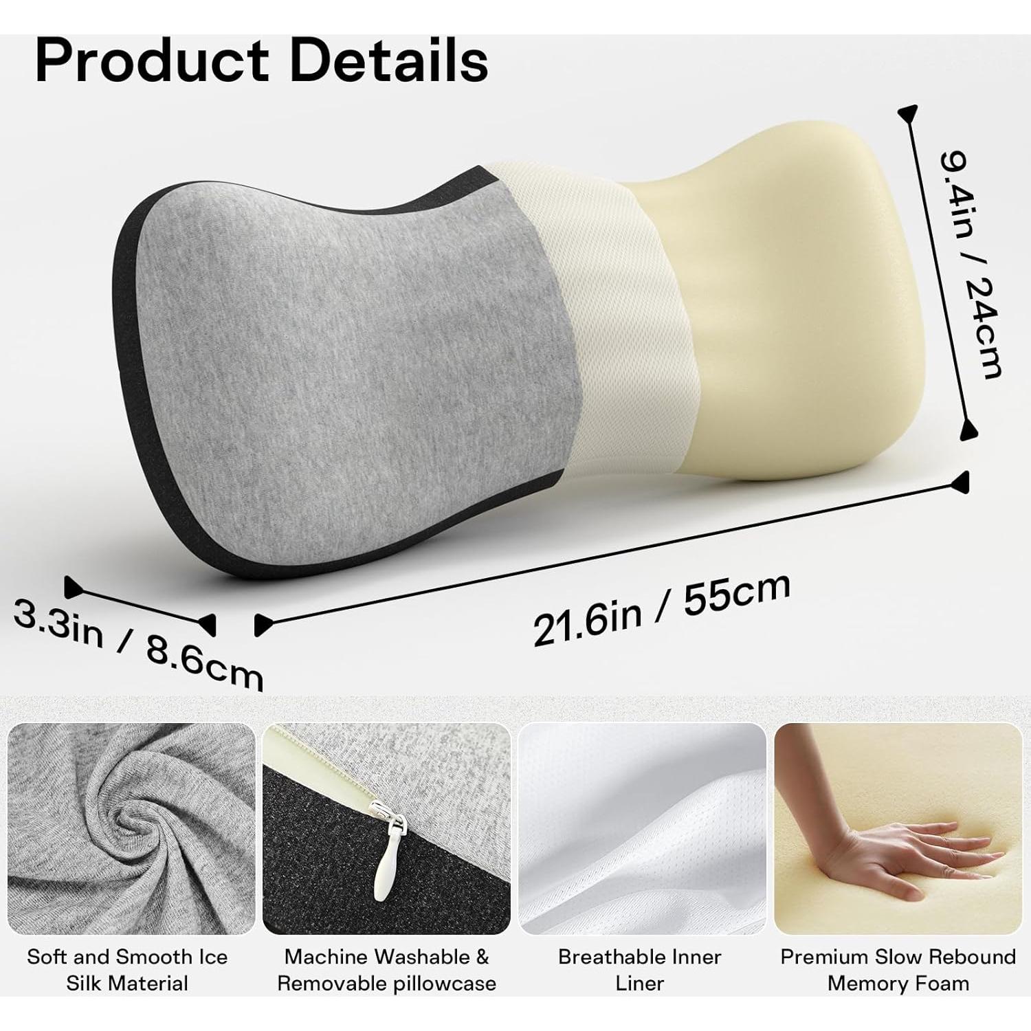 Cojín Lumbar Viscoelástico Forcanby P5103 Gris Negro